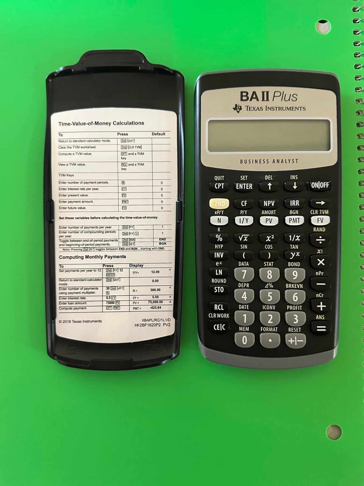 Texas Instruments IIBAPL/TBL/1L1 BA II Plus Financial Calculator, Black, small customer photo 2