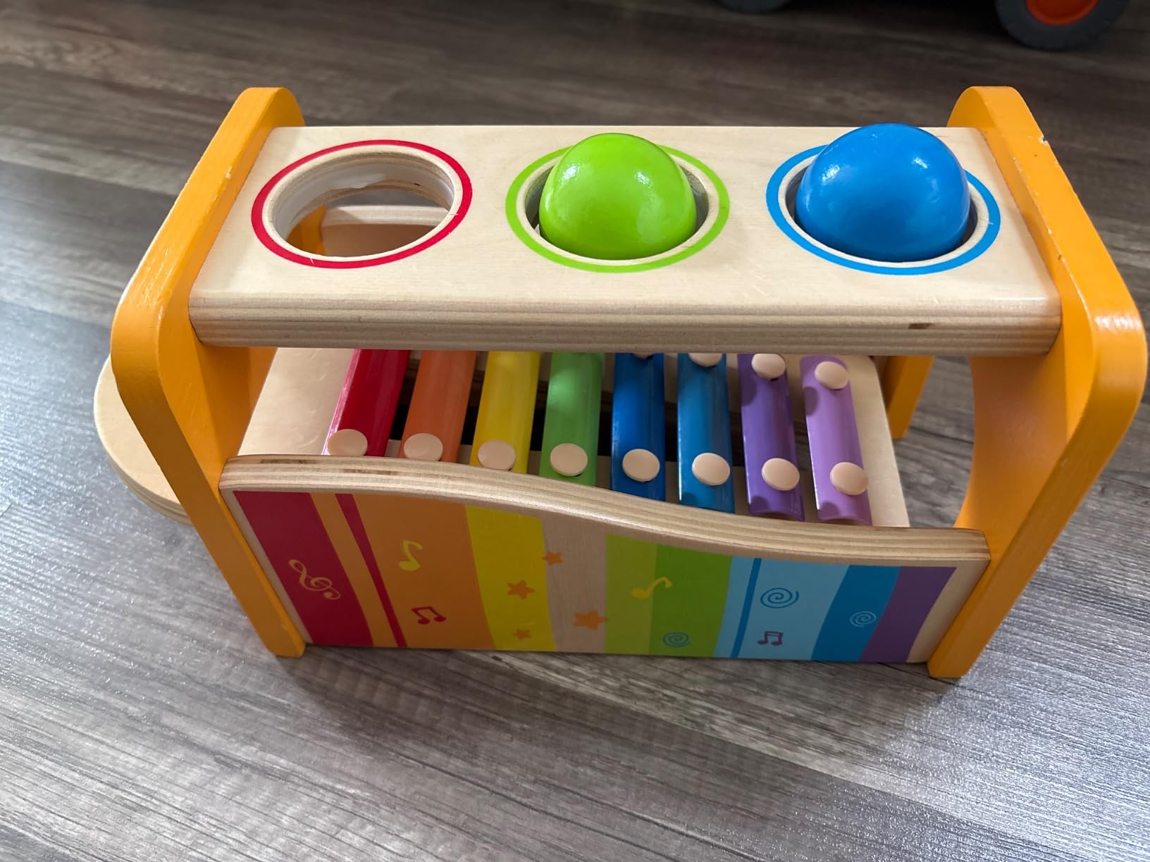 Hape Pound & Tap Bench with Slide Out Xylophone - Award Winning Durable Wooden Musical Pounding Toy for Toddlers customer photo 1