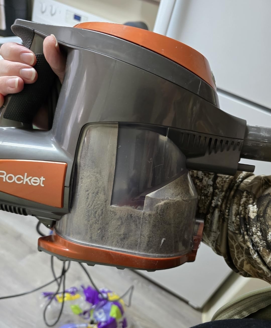 Shark Rocket Ultra-Light Corded Stick Vacuum Cleaner for Carpet, Rugs & Hard Floors | Lightweight Hand Vacuum for Pet Hair & Upholstery | Swivel Steering | 2 Attachments | Gray/Orange | HV301 customer photo 2