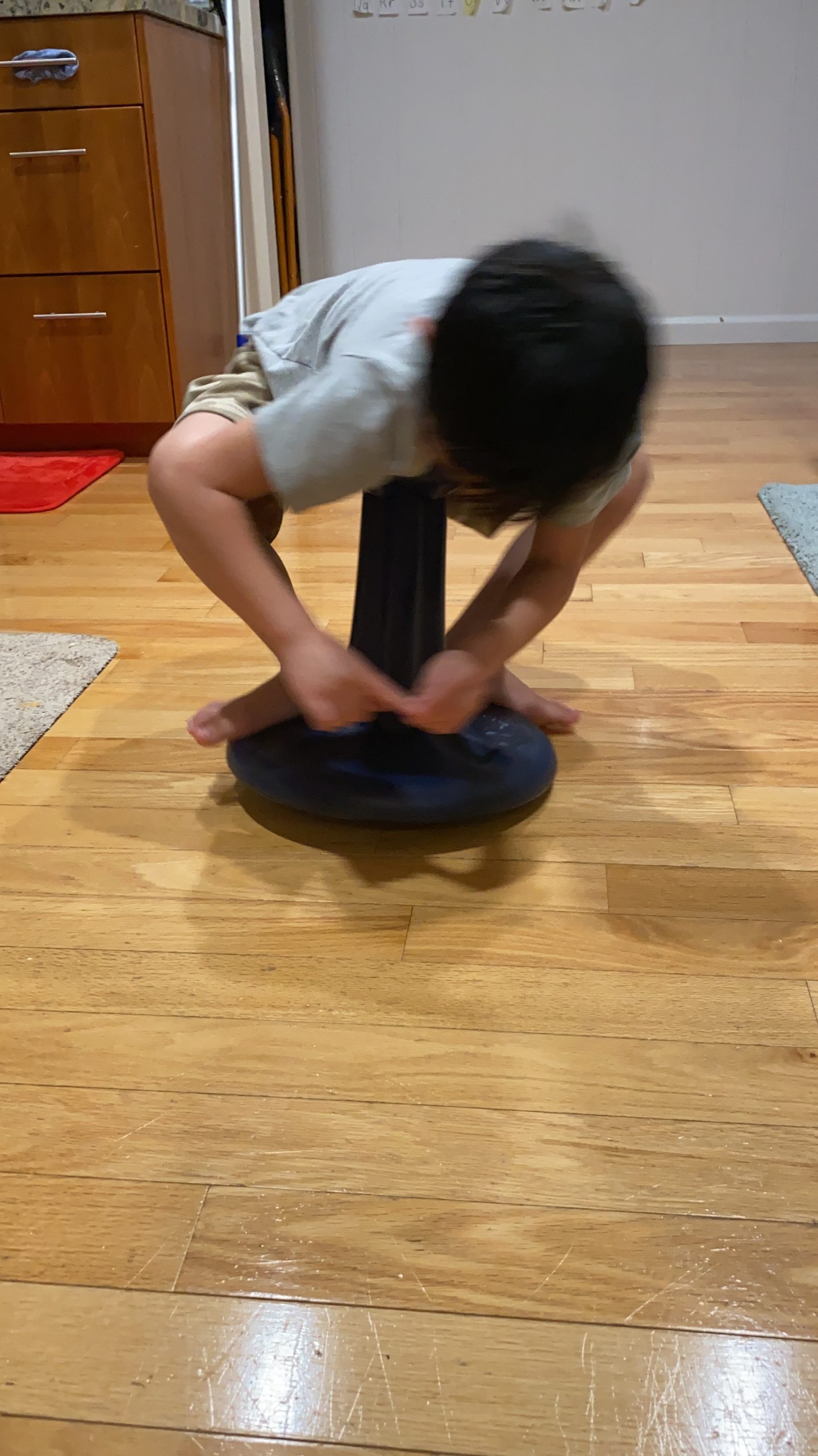 Kore Kids Wobble Stool, Flexible Seating, Ages 6-7, 14in, Purple | Wiggle chair for classroom and home boosts focus, improves posture, and provides an energy outlet; anti-tip base; Made in USA customer photo 1