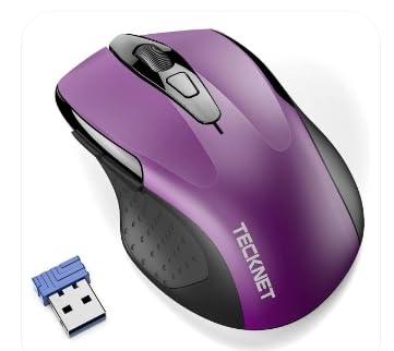 TECKNET Wireless Mouse, 2.4G Ergonomic Computer Mouse, 2600 DPI, Purple | Ergonomic Design with Side Grips, Adjustable DPI, 2-Year Battery, Compact Size, USB-A Plug & Play, Wide OS Compatibility customer photo 1