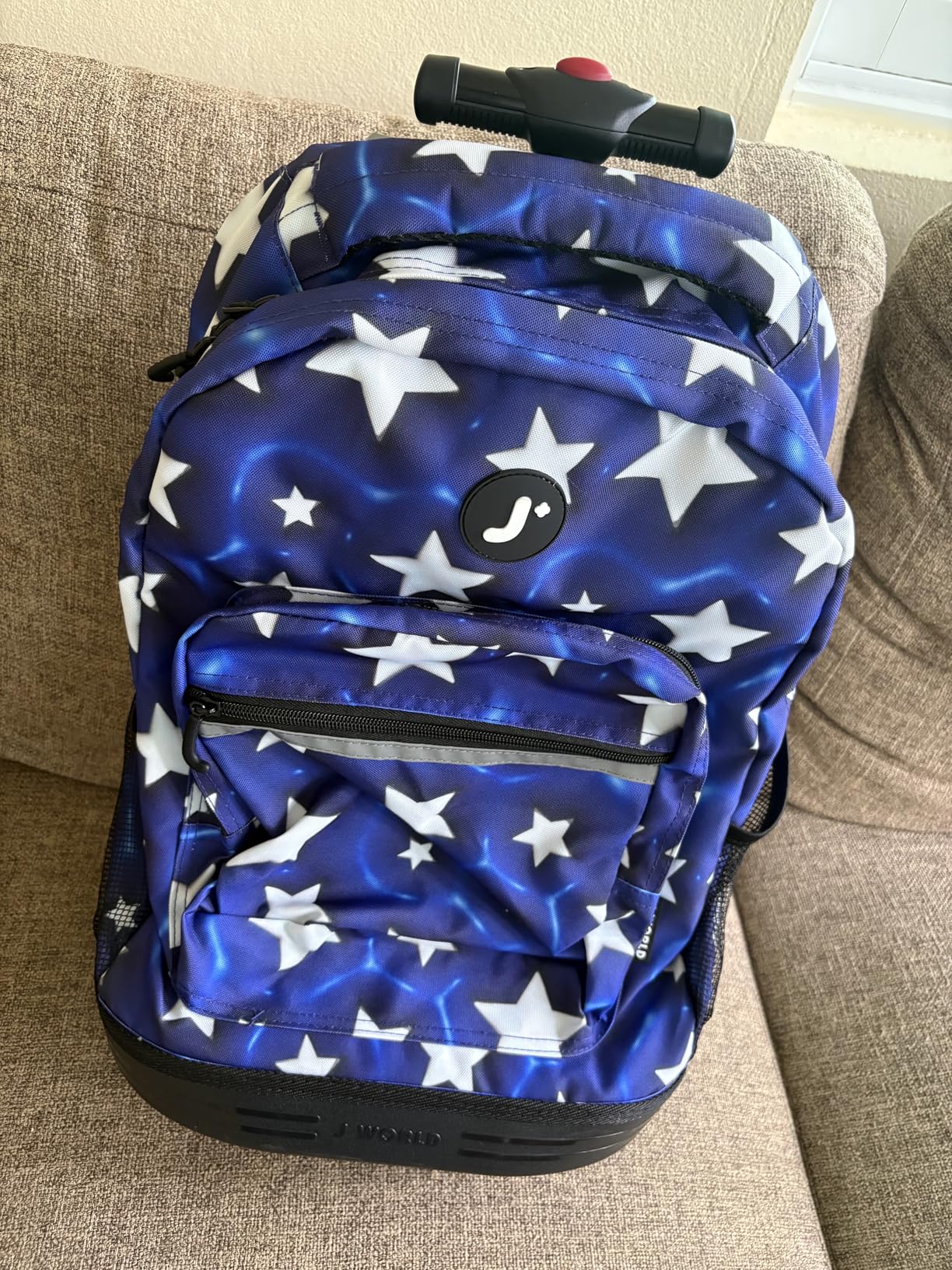 J World Sunrise Kids Rolling Backpack with Wheels for Girls Boys, Roller Bookbag for School, 18 x 13 x 9 Inches, Cubes customer photo 1