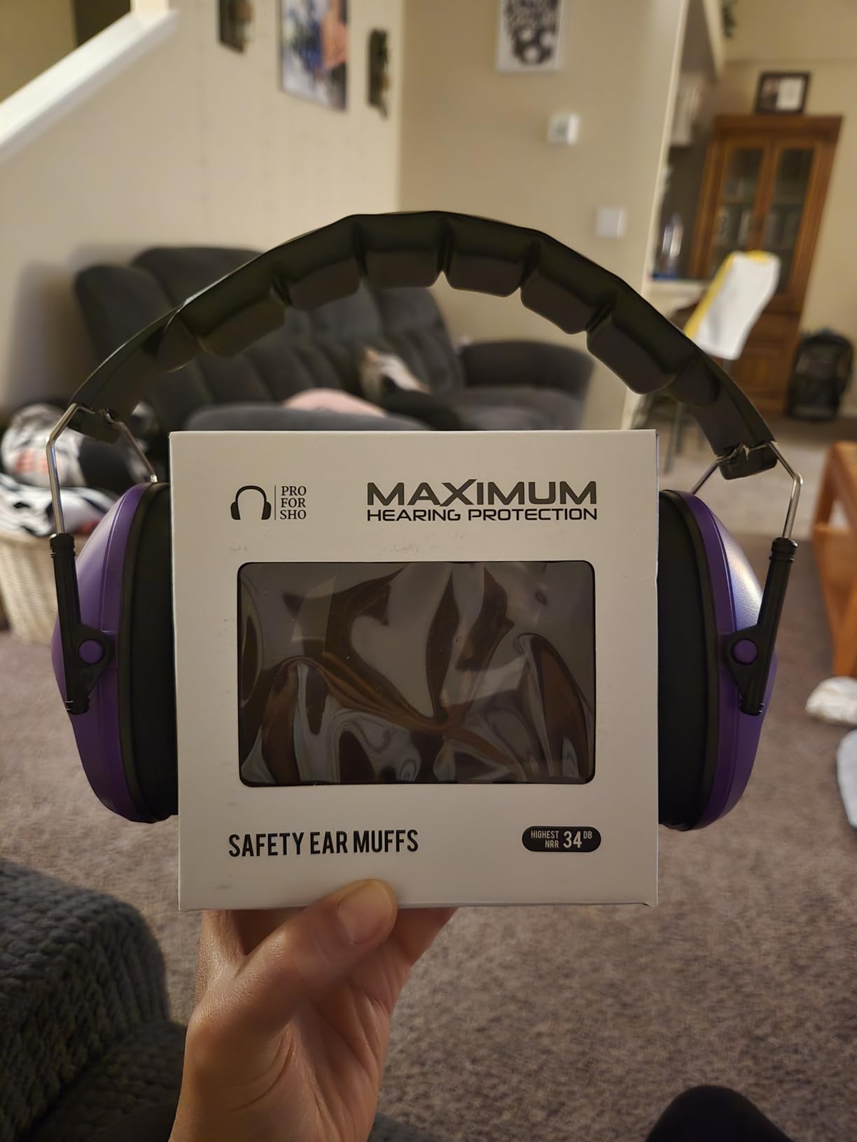 Pro For Sho 34dB NRR Hearing Protection Ear Muffs - Highest NRR Compact Design Ear Protection for Loud Events & Sensory Use customer photo 2