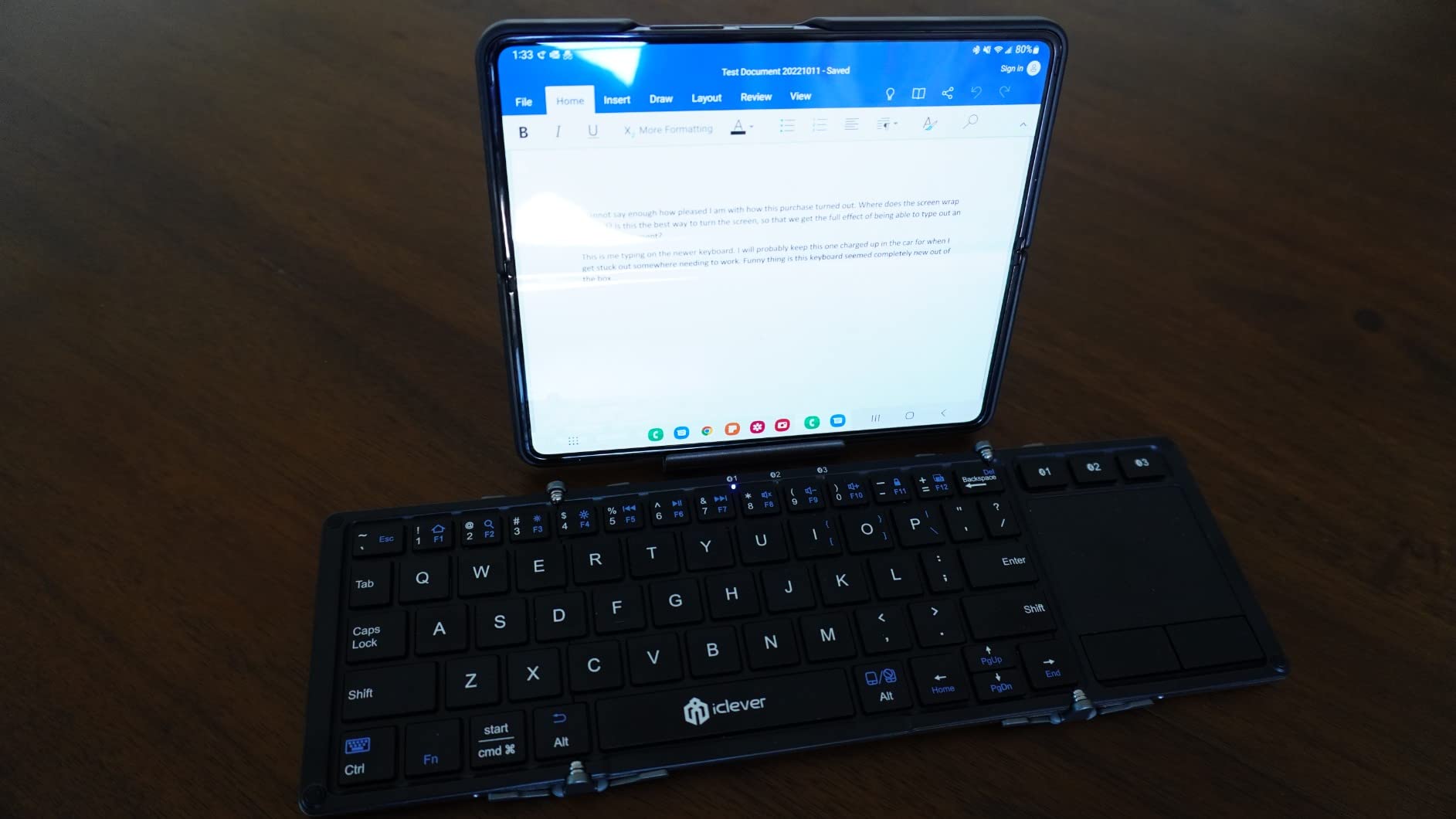 iClever BK08 Foldable Keyboard with Touchpad for Phone and Tablet, Gray | Multi-Touch Trackpad, Pocket-Sized, Aluminum Build, 3-Device Bluetooth Switching, USB-C Charging, for Travel and Remote Work customer photo 1