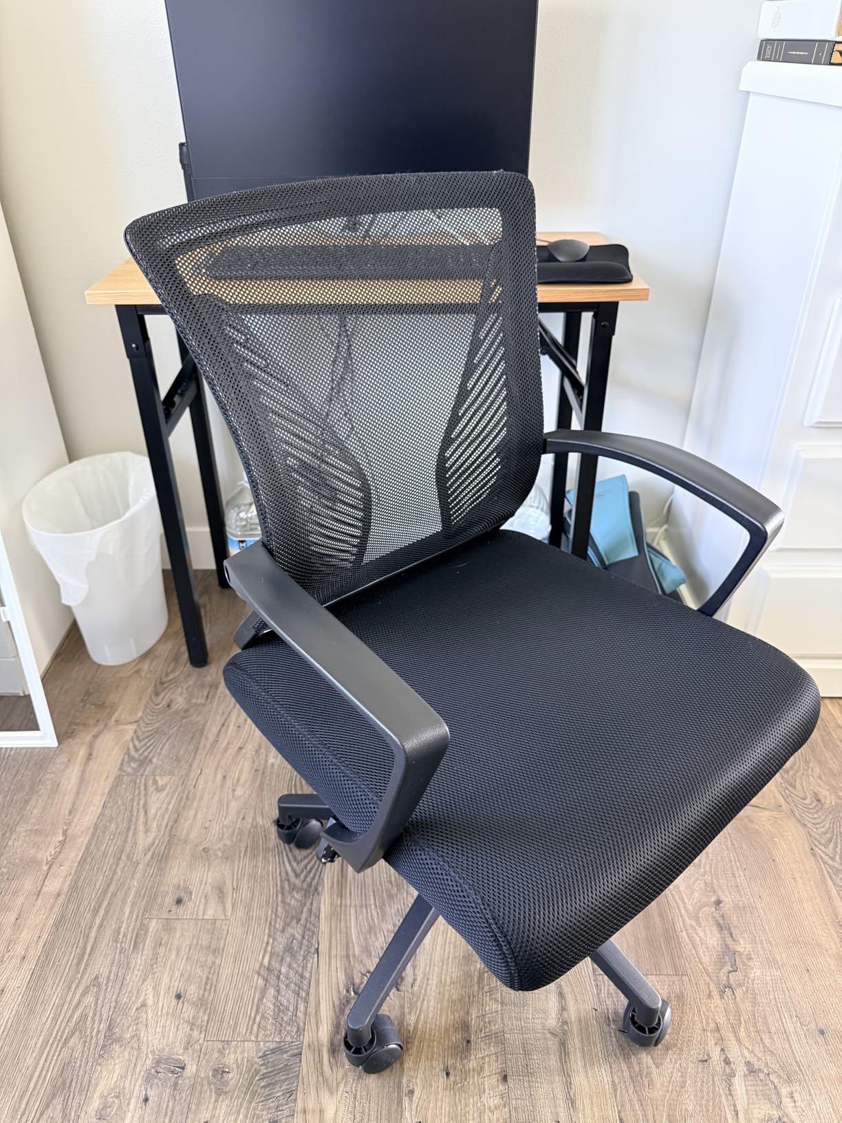 Furmax Office Chair Ergonomic Computer Desk Mesh Chair Mid Back Swivel Lumbar Support with Armrest, Black customer photo 1