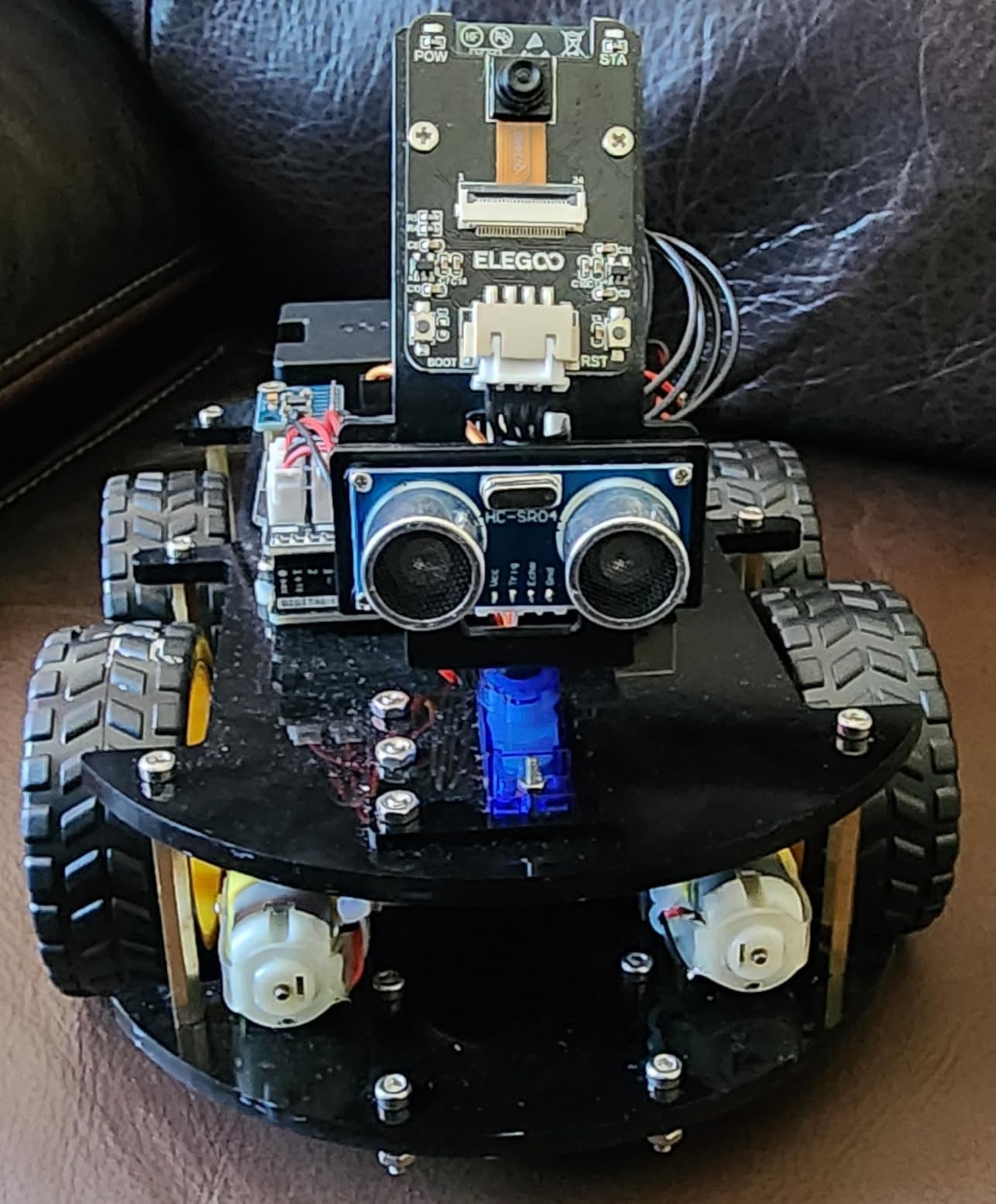 ELEGOO UNO R3 Smart Robot Car Kit V4 with Camera, Compatible with Arduino | FPV Video, Line Tracking, Obstacle Avoidance, Auto Follow, App & IR Control, Class STEM Building & Coding Kit, Gift for 12+ customer photo 2