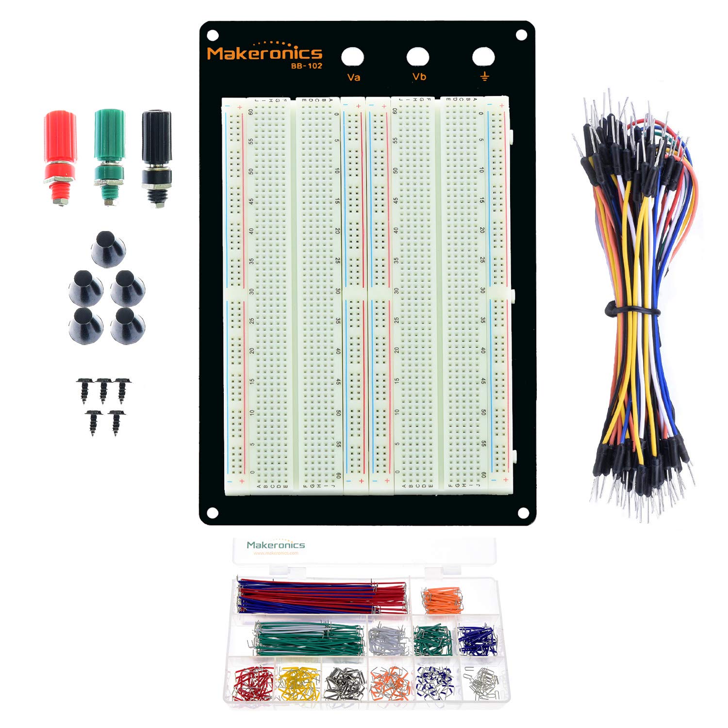 Makeronics Solderless 1660 Breadboard Super Kit - 1660 Tie-Points Experiment Plug-in Breadboard with Aluminum Back Plate + 350 Jumper Wires + 65 Jumper Wires for Prototyping Circuit/Arduino customer photo 1