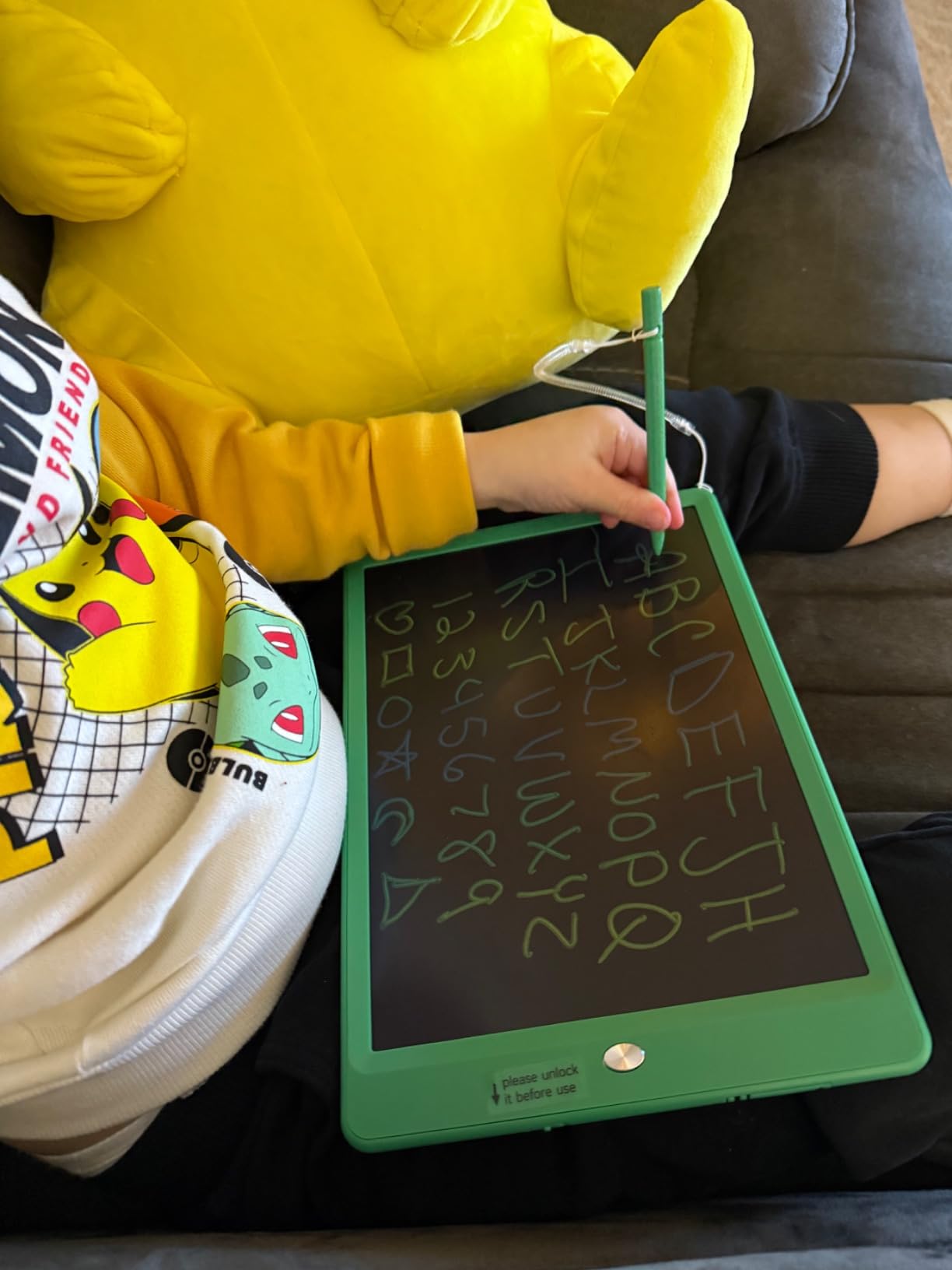 FLUESTON LCD Writing Tablet for Kids, 10 Inch Doodle Board, Colorful Drawing Pad for Toddler, Educational Travel Toy Gifts for 3-8 Year Old Girls Boys, Erase Lock Writing Board customer photo 2
