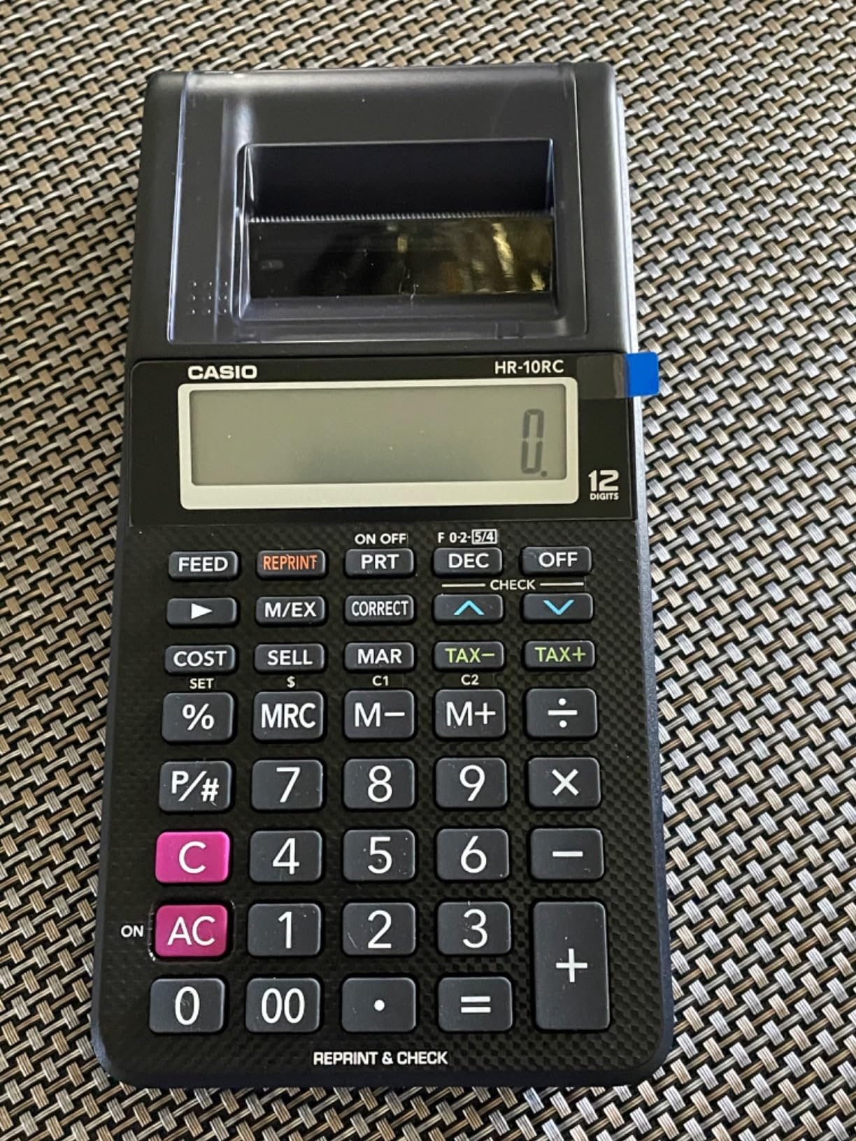 Casio HR-10RC Mini Desktop Printing Calculator | Portable | 12-Digit Display | One-Color Printer | Tax & Currency | Ideal for Taxes, Bookkeeping & Accounting Tasks, Black customer photo 1
