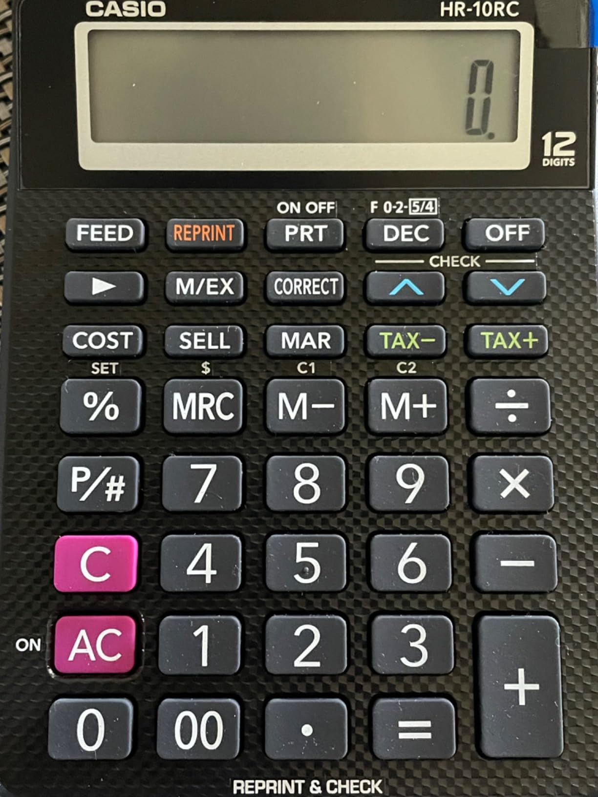 Casio HR-10RC Mini Desktop Printing Calculator | Portable | 12-Digit Display | One-Color Printer | Tax & Currency | Ideal for Taxes, Bookkeeping & Accounting Tasks, Black customer photo 2