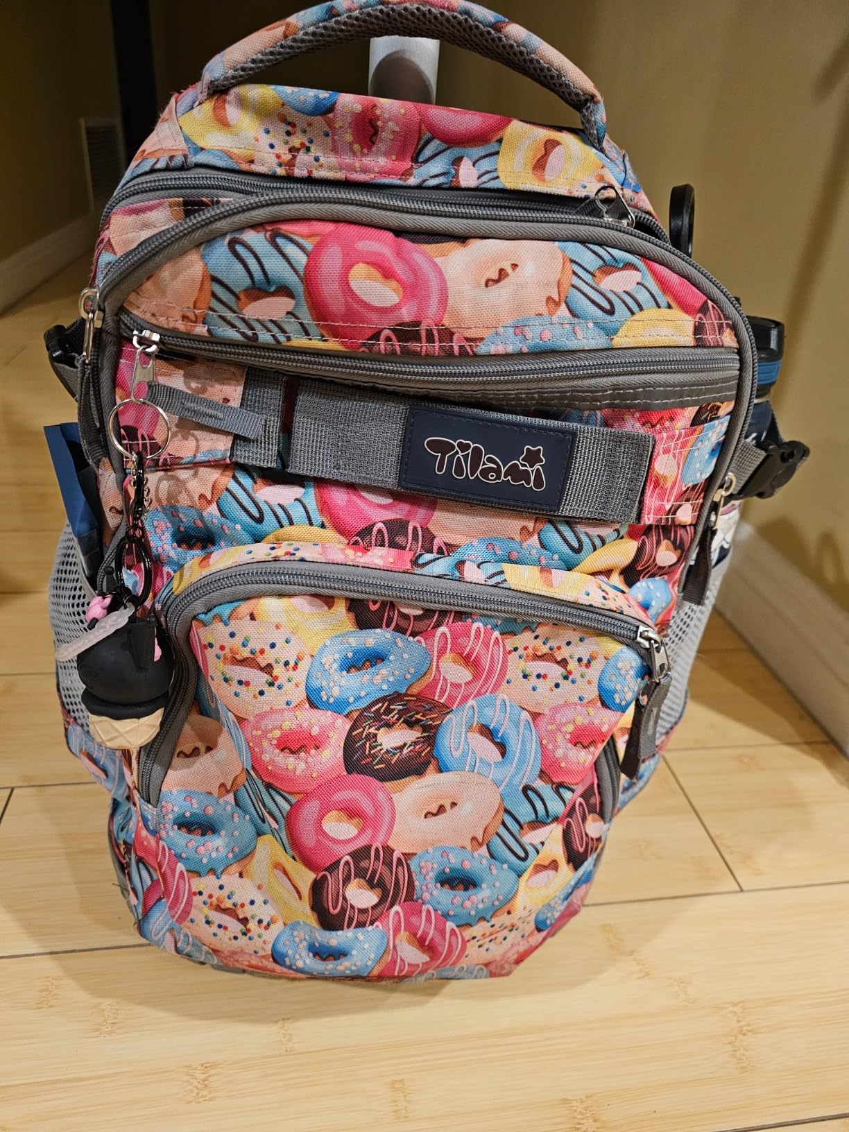 Tilami Rolling Backpack 18 inch Wheeled Laptop Backpack School College Student Travel Trip Boys and Girls, Galaxy Blue customer photo 2