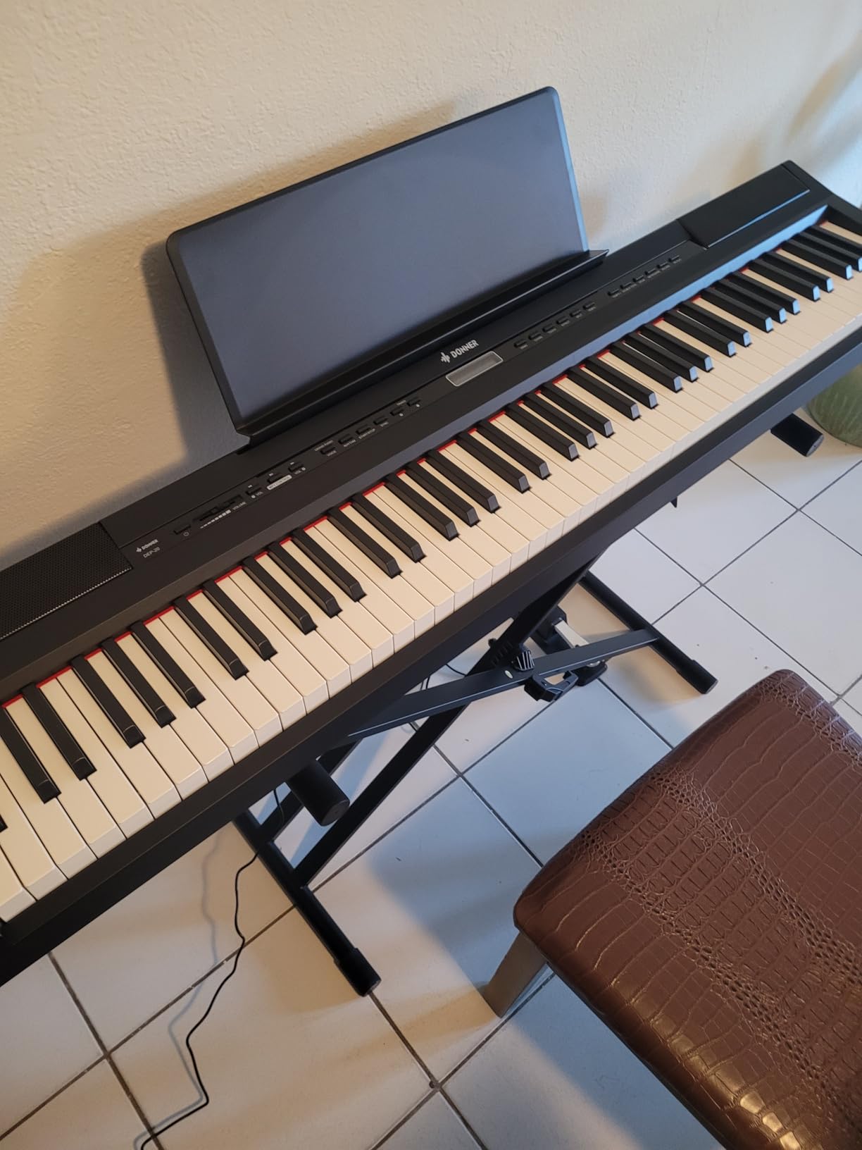 DEP-20 Beginner Digital Piano 88 Key Full Size Weighted Keyboard, Portable Electric Piano with Sustain Pedal, Power Supply customer photo 2
