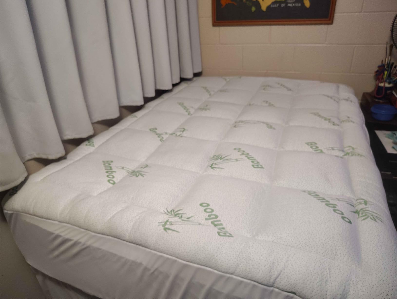 Niagara Sleep Solution Ultra Soft Twin XL Size Mattress Topper - Rayon Derived from Bamboo Pillow Top Mattress Pad for Back Pain Relief - Naturally Cooling for Hot Sleepers, Green customer photo 1