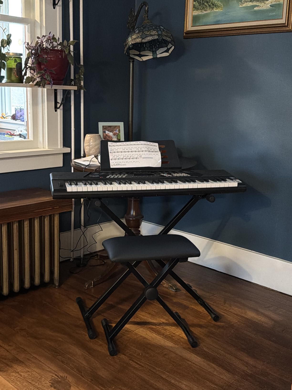 RockJam RJ5061 61 Key Keyboard Piano Kit with Stand, Bench & Headphones | Beginner electric keyboard piano set with pitch bend, LED panel, Simply Piano lessons and note stickers, all included customer photo 2