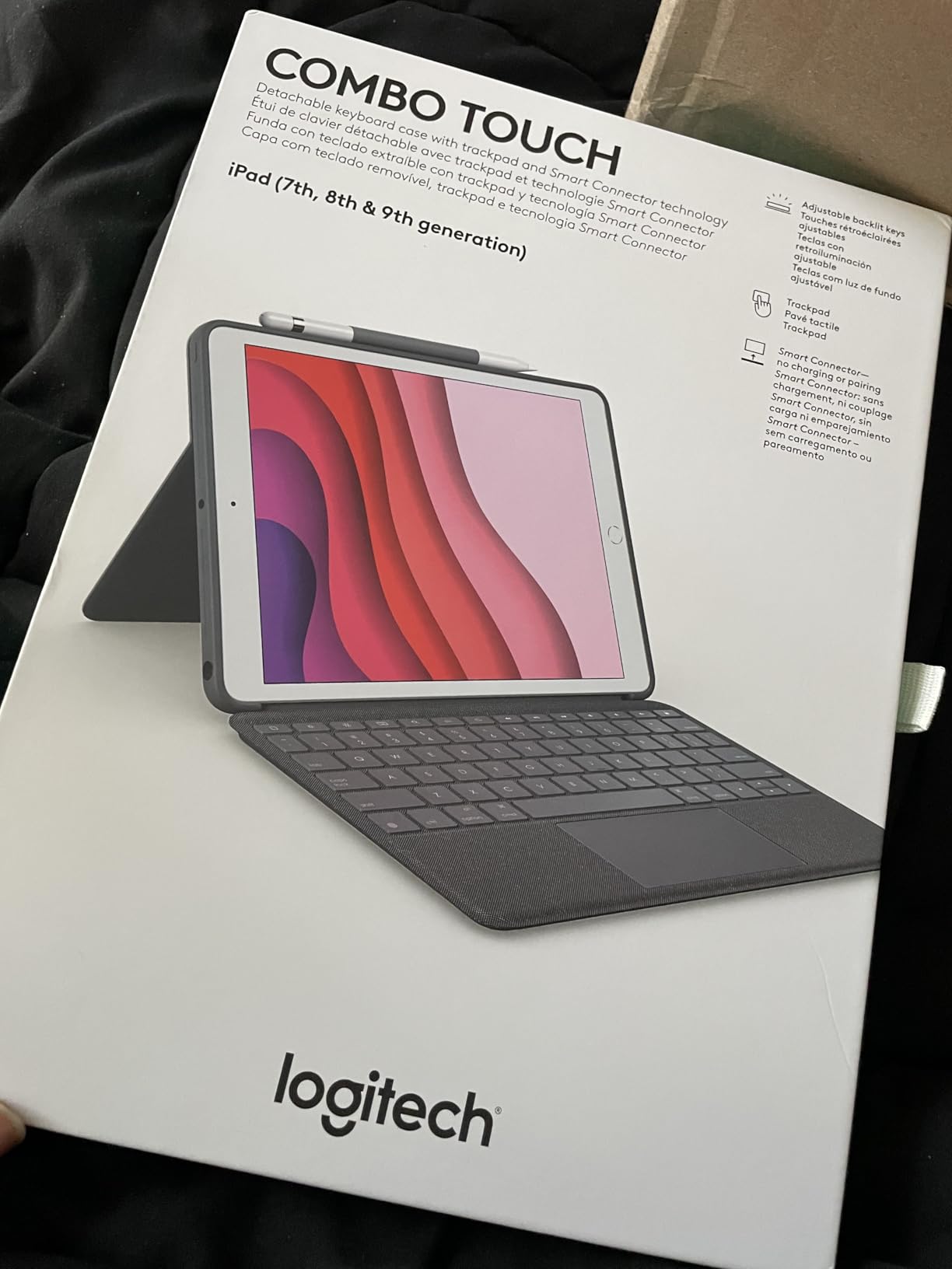 Logitech Combo Touch iPad 7th 8th and 9th Generation Keyboard Case with Trackpad - Graphite customer photo 1
