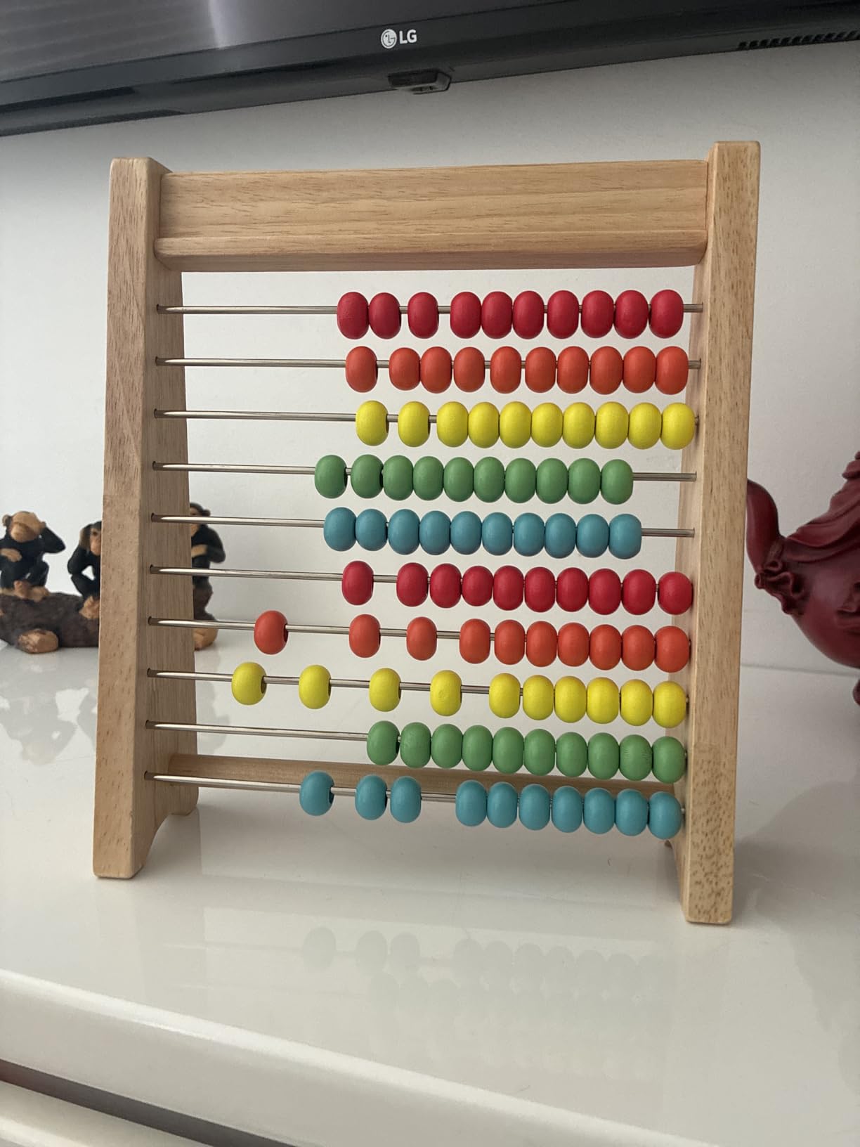 Wooden Abacus for Kids - 100 Counting Sticks and Number Toys Cards 1-100, Educational Math Games for Preschool and Elementary School 1st 2nd Grade customer photo 1