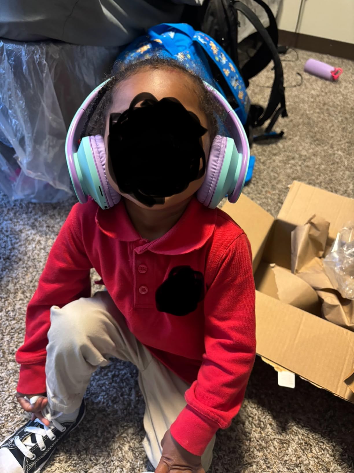 PowerLocus Kids Headphones Over-Ear, Bluetooth Wireless Headphones for Kids, with Microphone, Safe 85DB Volume Limited, Foldable with Carry Case, Audio Cable, Micro SD mode for Online Classes, PC, Phones customer photo 1