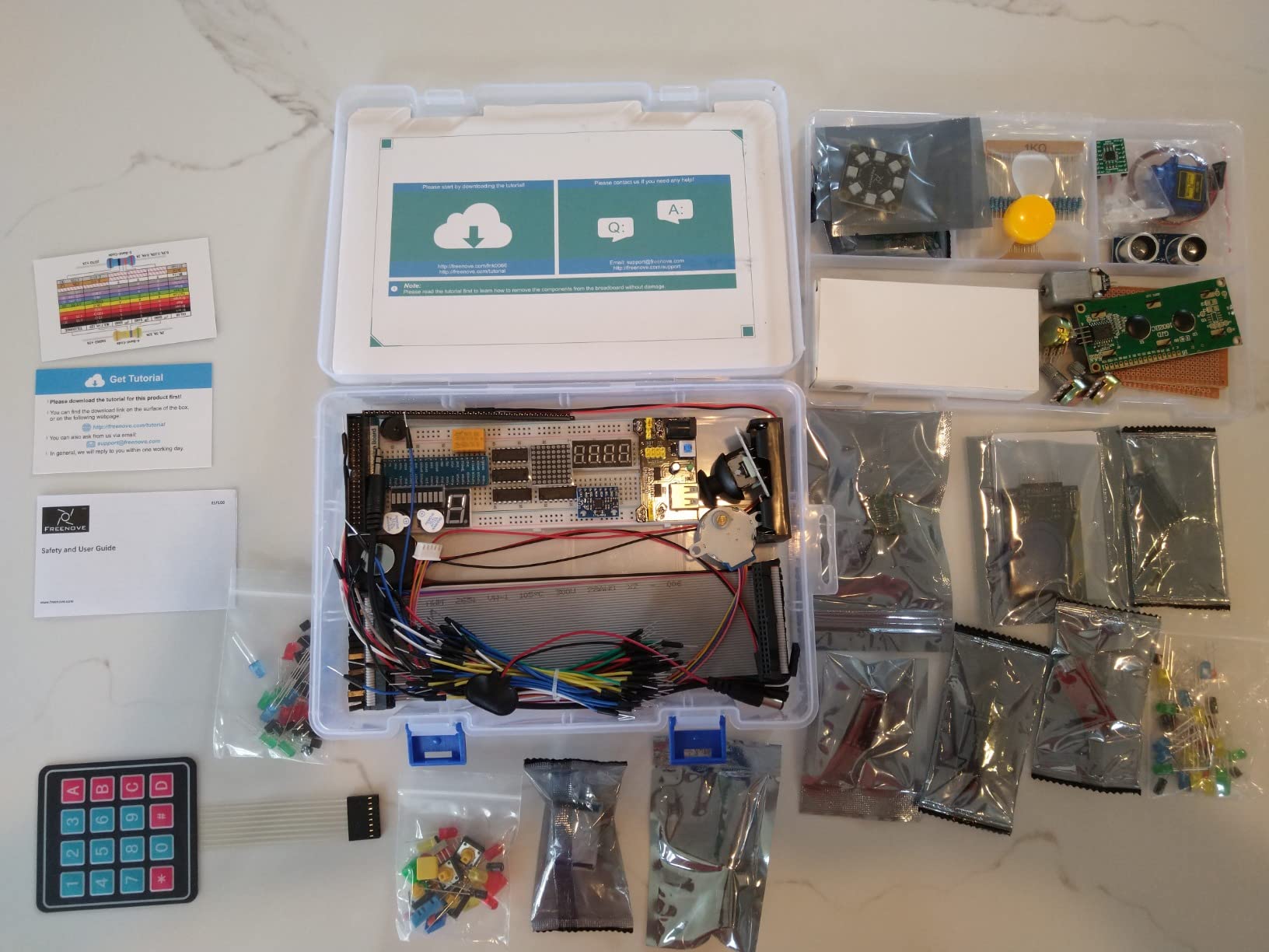 Freenove Complete Starter Kit for Raspberry Pi 5 4 B 3 B+ 500 Zero 2 W, 1170-Page Tutorial, Python C Java Scratch Processing Code, 386 Items, 164 Projects, Camera Speaker (Raspberry Pi NOT Included) customer photo 1