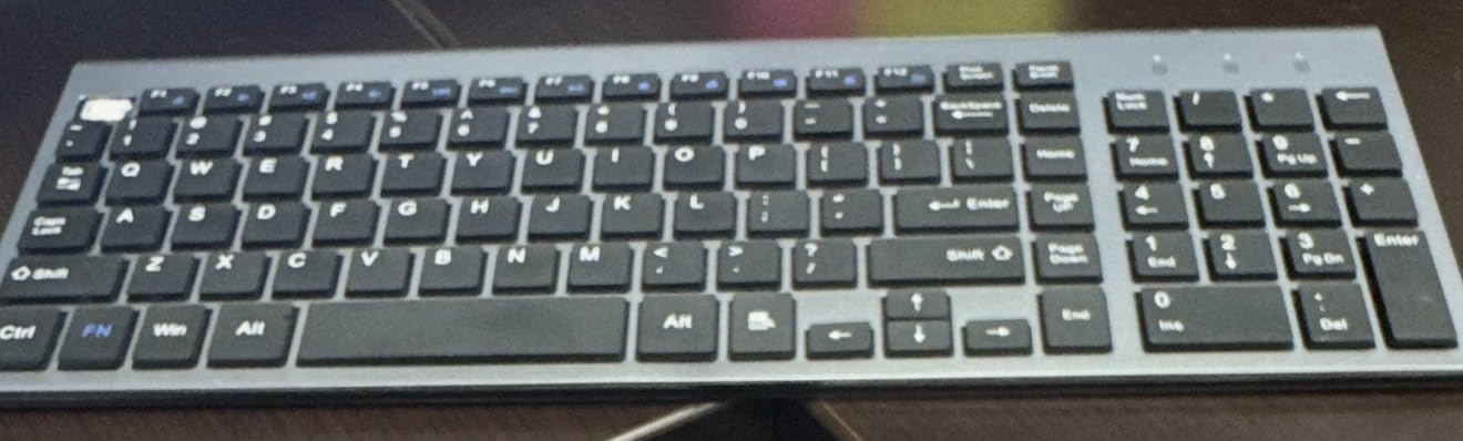Wireless Keyboard and Mouse Ultra Slim Combo, TopMate 2.4G Silent Compact USB 2400DPI Mouse and Scissor Switch Keyboard Set with Cover, Batteries Included, for PC/Laptop/Windows/Mac - Gray Black customer photo 2