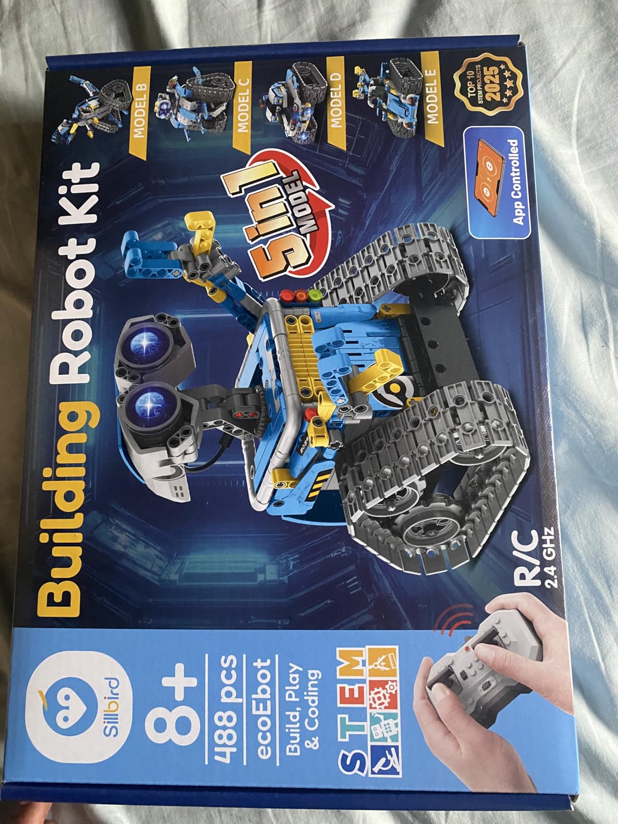 Sillbird STEM Robot Building Kit with Remote Control Gifts for Boys 8-13 | Coding Robotic Set, Educational Birthday Gifts, App-Controlled, Buildable 5in1 Models, Rechargeable Toys for Kids, 488 Pieces customer photo 2