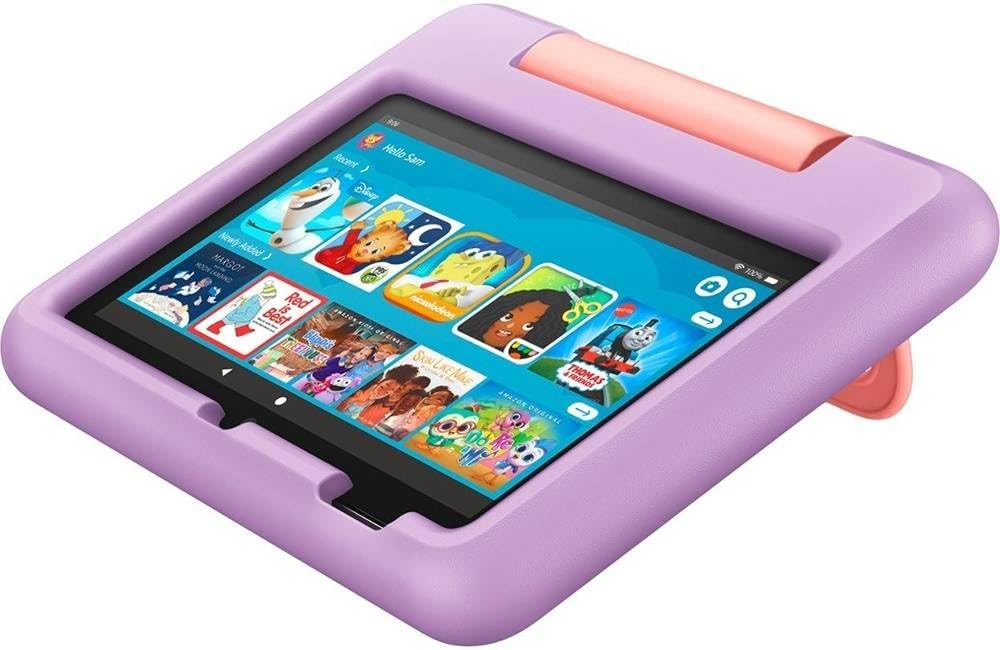 Amazon Fire 7 Kids tablet (newest model) ages 3-7, 16 GB, Purple customer photo 1