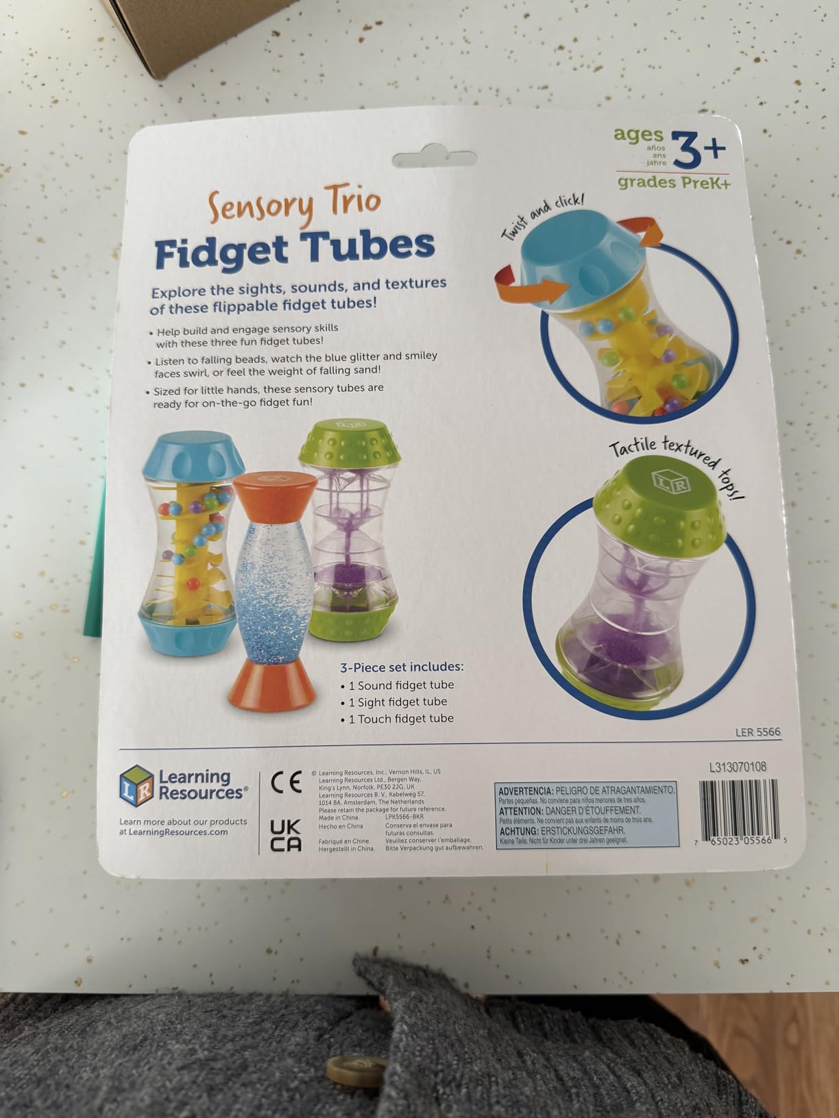 Learning Resources Sensory Trio Fidget Tubes - Sensory Toys for Toddlers, Calming Kids Fidget Toys, Classroom Calm Down Corner Supplies, Special Needs Travel Fidgets customer photo 2