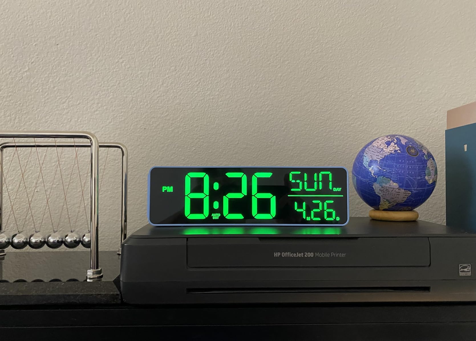 Peakeep Digital Alarm Clock for Bedroom Bedside, Loud Alarm Clock for Heavy Sleepers, Large Big LED Numbers for Seniors, Battery Backup Plug in Electric Clock with USB Charger (Blue) customer photo 1