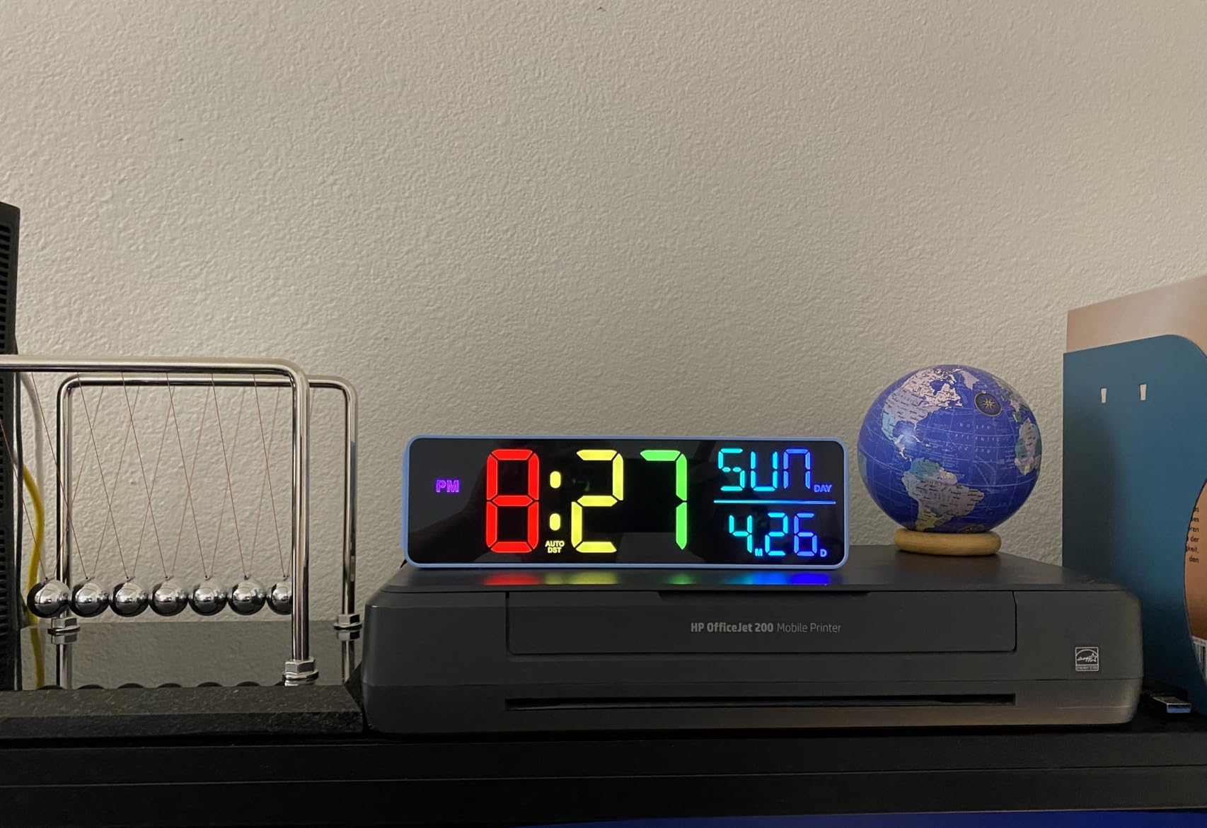 Peakeep Digital Alarm Clock for Bedroom Bedside, Loud Alarm Clock for Heavy Sleepers, Large Big LED Numbers for Seniors, Battery Backup Plug in Electric Clock with USB Charger (Blue) customer photo 2