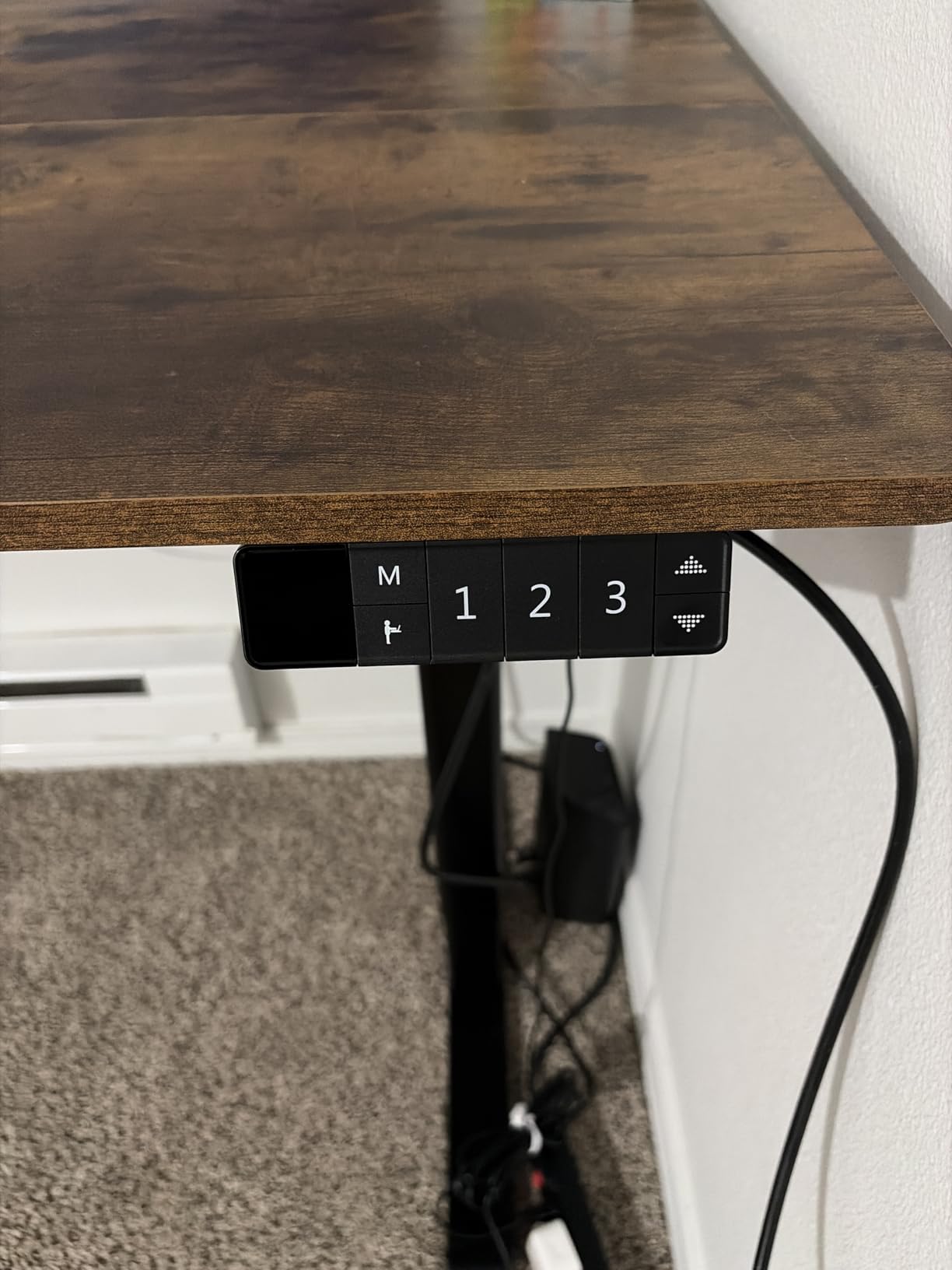 Claiks Electric Height Adjustable Standing Desk, 48x24 Inch, Rustic Brown | Smooth Height Adjustment, 3 Memory Presets, Cable Management Hub&Hook, Stable Steel Frame, 176lbs Capacity, Easy Assembly customer photo 1