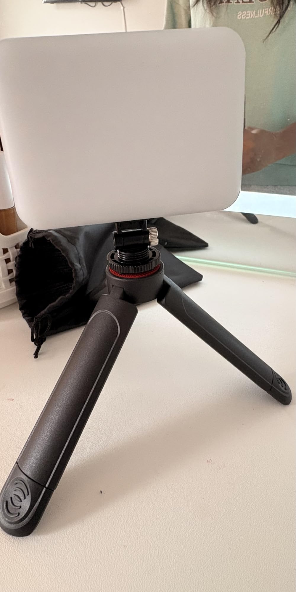 ALTSON 60 LED Portable Selfie Light Video Conference Lighting with Clip & Camera Tripod Adapter Rechargeable 2200mAh CRI 97+, 3 Light Modes for Phone iPhone Webcam Laptop Photo Makeup customer photo 1