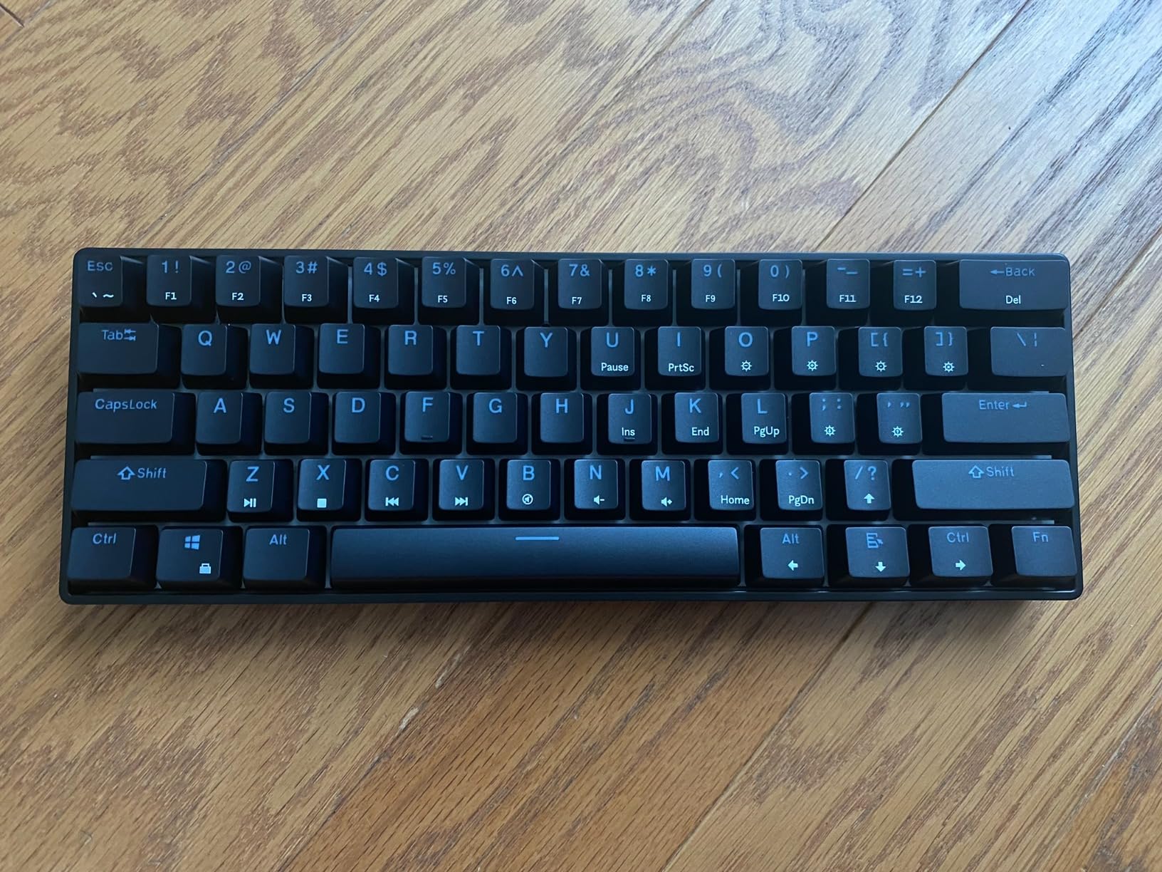 Geeky GK61 60% | Hot Swappable Mechanical Gaming Keyboard | 61 Keys Multi Color RGB LED Backlit for PC/Mac Gamer | ANSI US American Layout (Blue, Mechanical Brown) customer photo 2