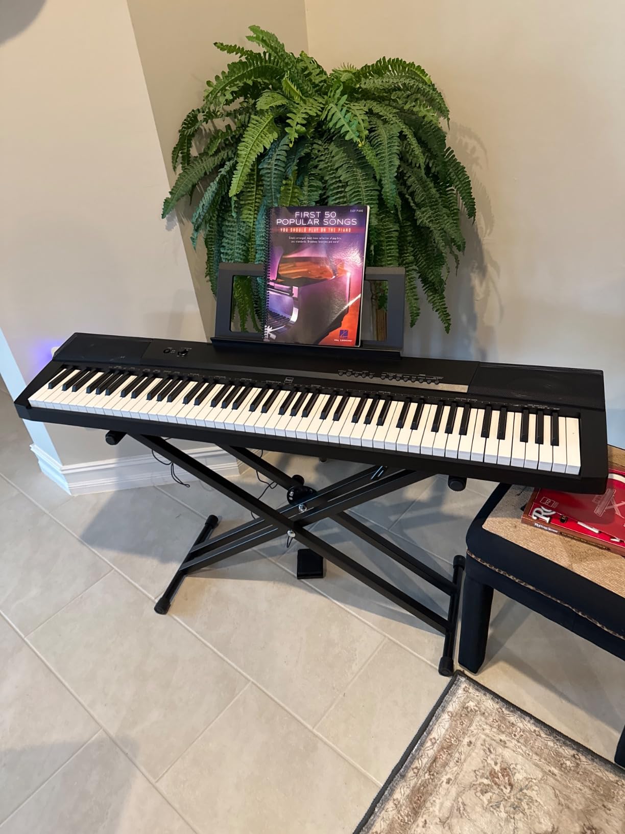 Best Choice Products 88-Key Full Size Digital Piano Electronic Keyboard Set for All Experience Levels w/Semi-Weighted Keys, Stand, Sustain Pedal, Built-In Speakers, 6 Voice Settings - White customer photo 2
