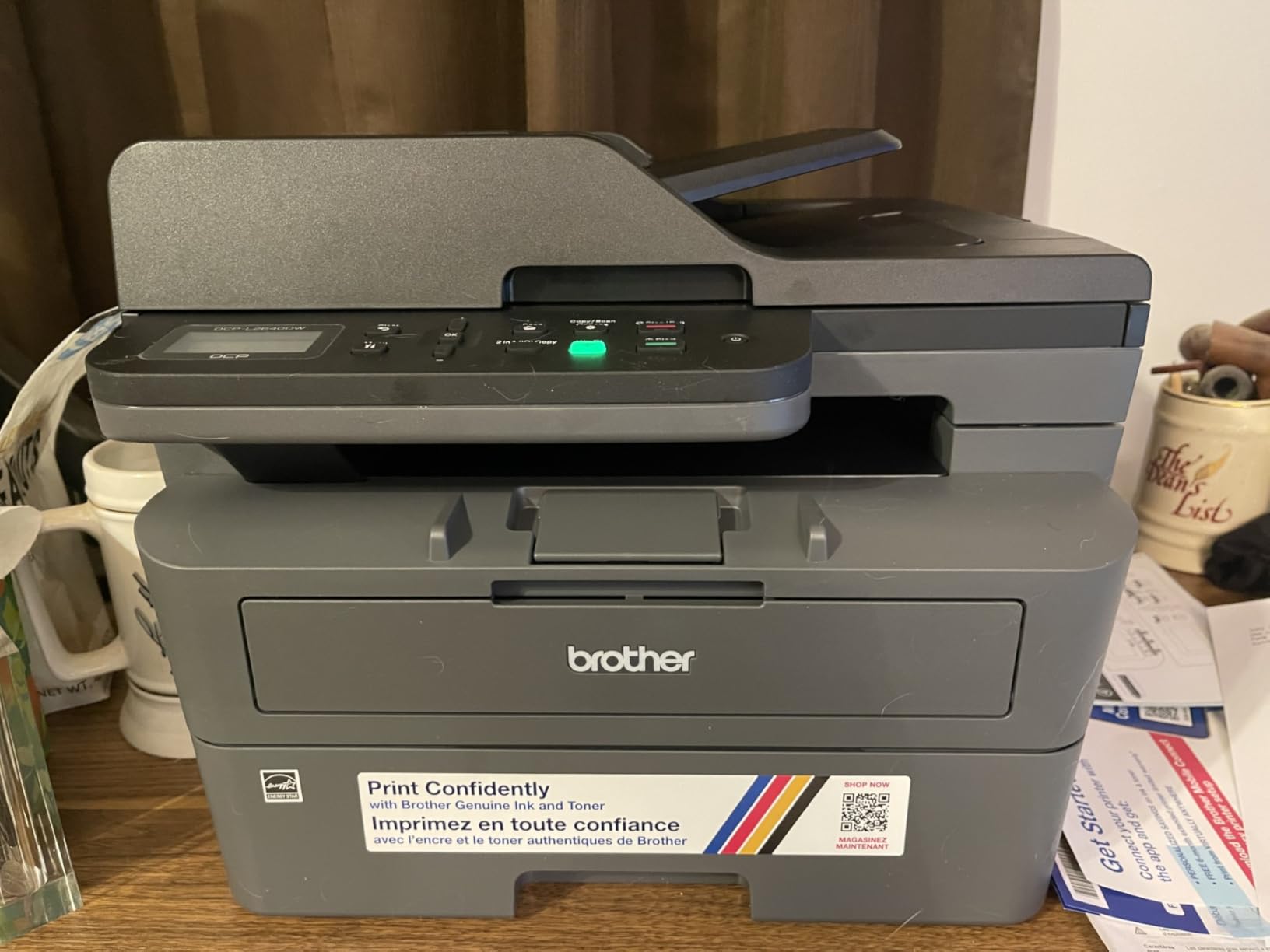 Brother DCP-L2640DW Wireless Compact Monochrome Multi-Function Laser Printer with Copy and Scan, Duplex, Mobile, Black & White | Includes Refresh Subscription Trial, Works with Alexa customer photo 1