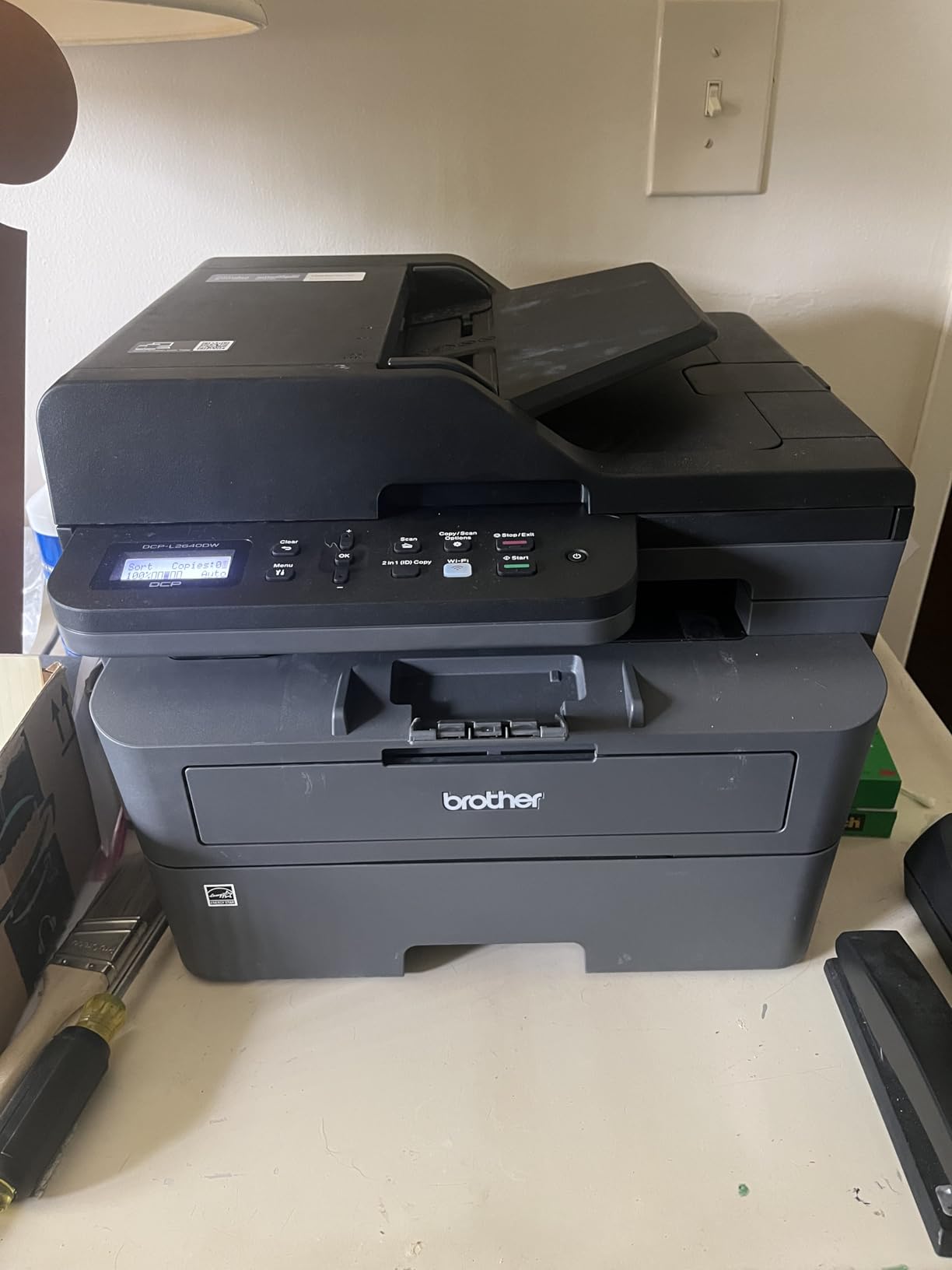 Brother DCP-L2640DW Wireless Compact Monochrome Multi-Function Laser Printer with Copy and Scan, Duplex, Mobile, Black & White | Includes Refresh Subscription Trial, Works with Alexa customer photo 2