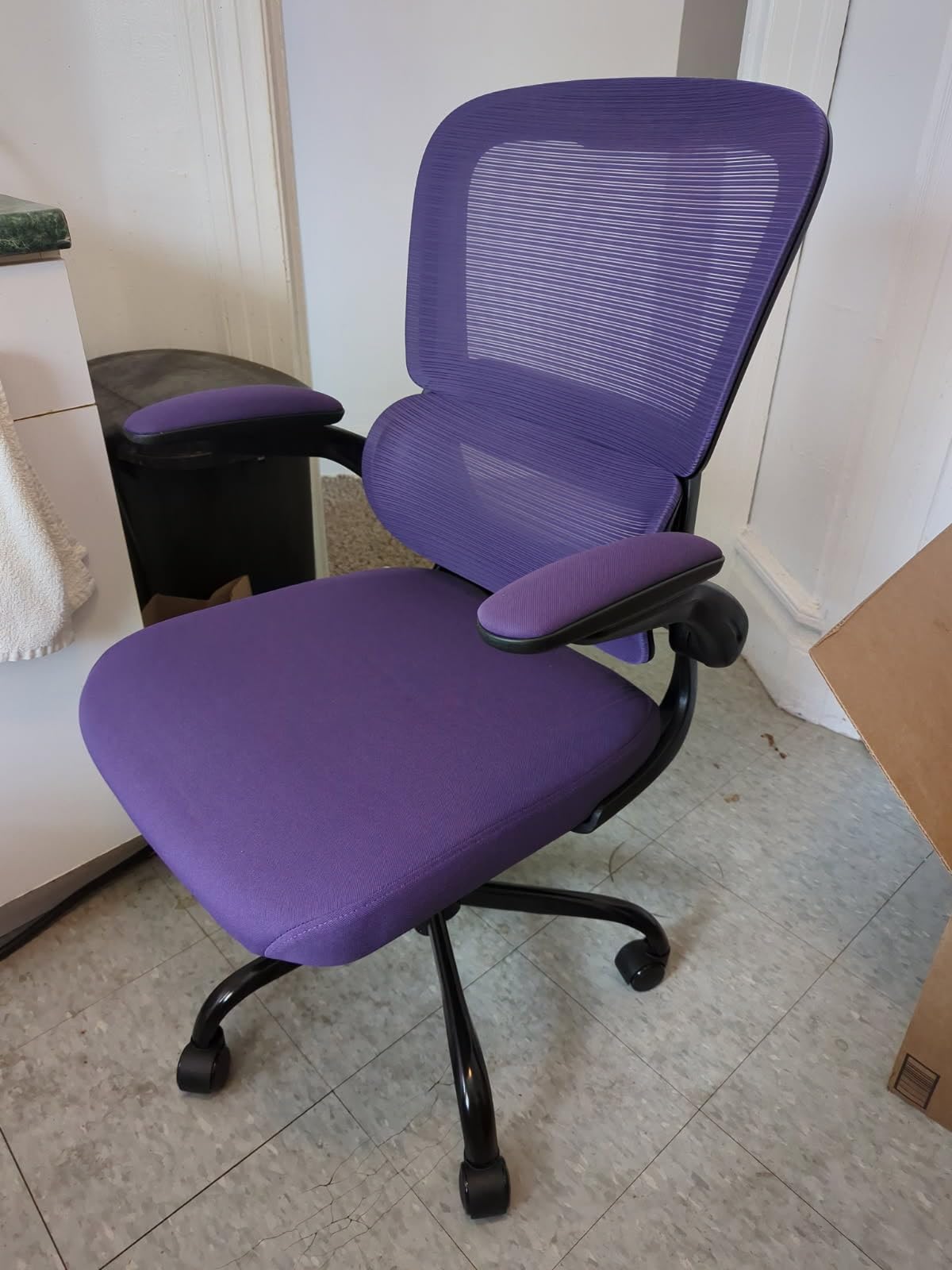 TRALT Office Chair - Ergonomic Desk Chair with Adjustable Lumbar Support, Mesh Computer Chair, Executive Chairs for Home Office Comfortable Lumbar Support (White) customer photo 2