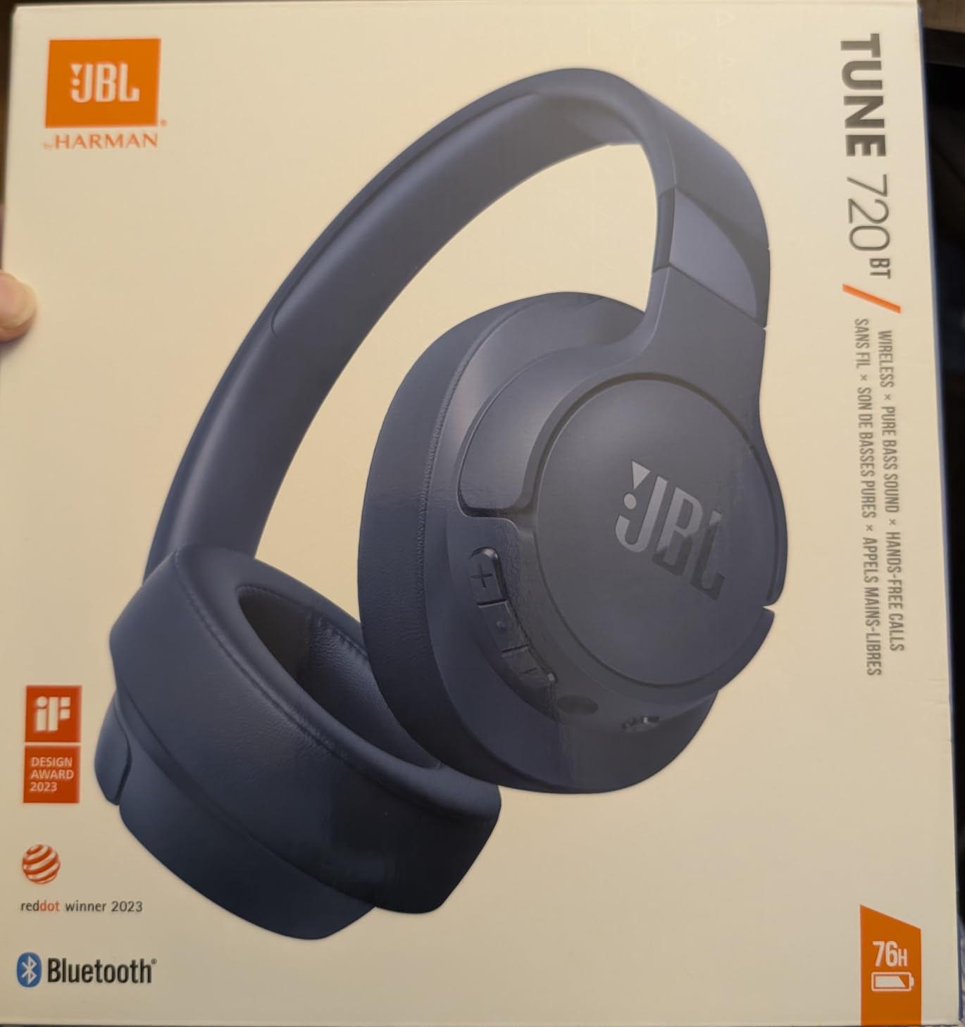 JBL Tune 720BT - Wireless Over-Ear Headphones - Blue customer photo 2