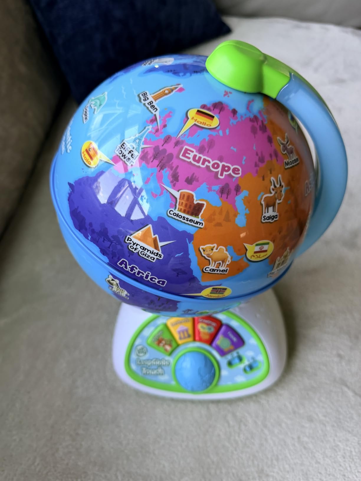 LeapFrog LeapGlobe Light-Up and Touch Interactive Electronic Globe for Kids, Exploration Toy for Ages 3 and Up customer photo 1