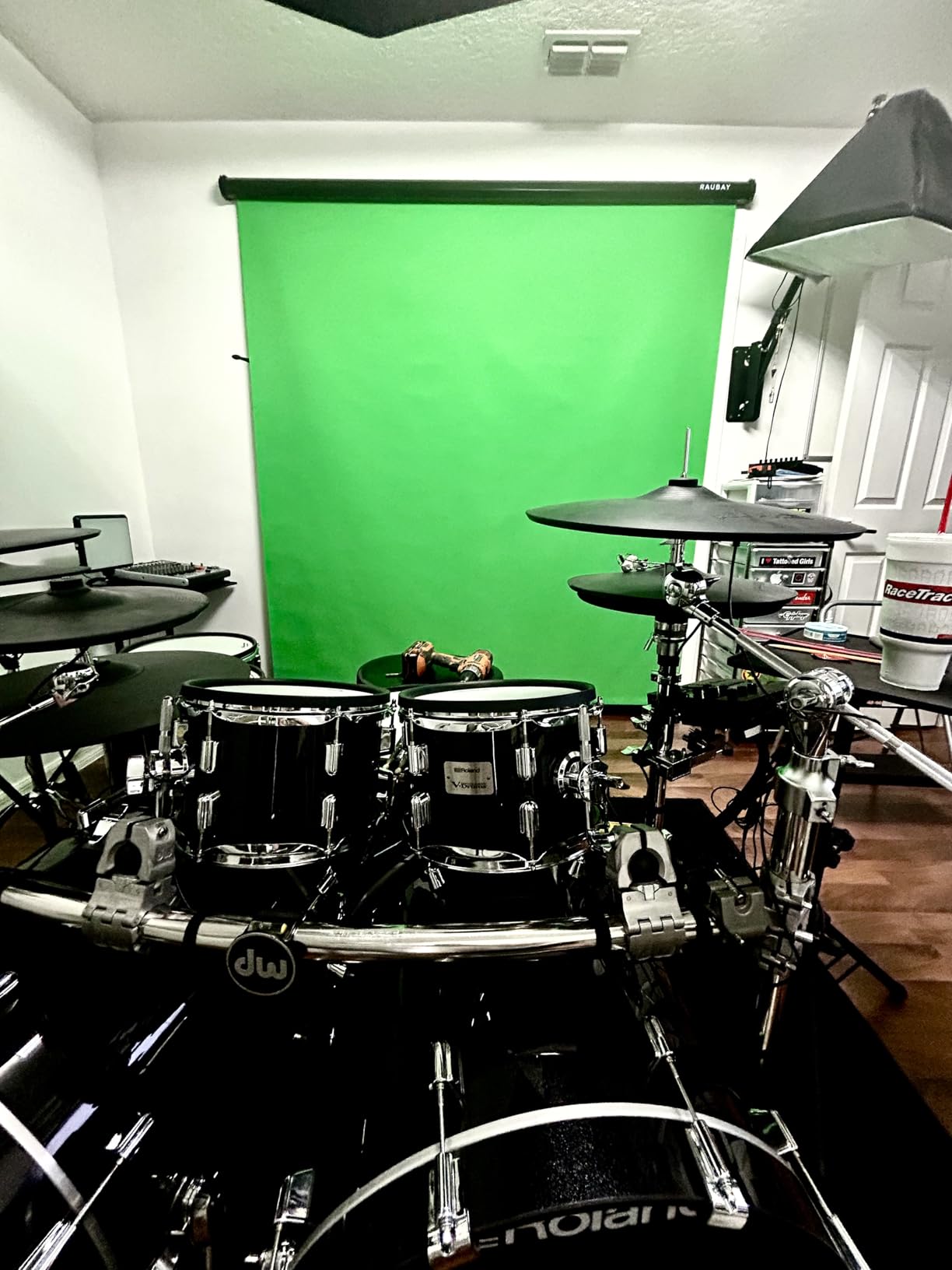 RAUBAY Retractable Pull Down Green Screen - 59.8