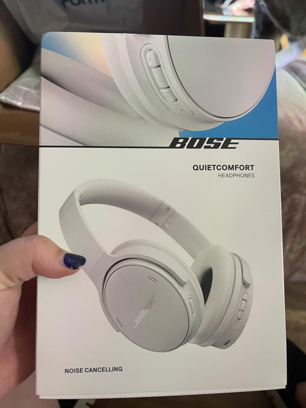 QuietComfort Bluetooth Headphones, Wireless Headphones with Active Over Ear Noise Cancelling and Mic, Deep Bass, Up to 24 Hours of Playtime, Blue Dusk - Limited Edition Color customer photo 2