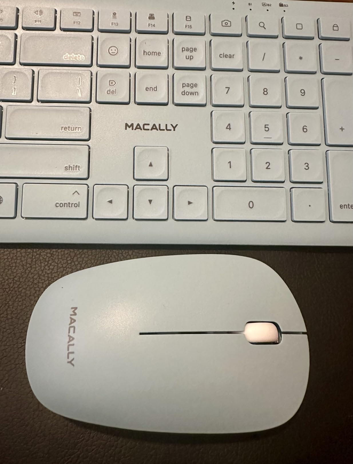 Macally Wireless Keyboard and Mouse Combo for Mac mini/Pro, iMac, MacBook, iPad, iPhone - Compatible Bluetooth Apple Keyboard and Mouse Combo (Multi Device, Rechargeable, Emoji Keys) - Light Green customer photo 1