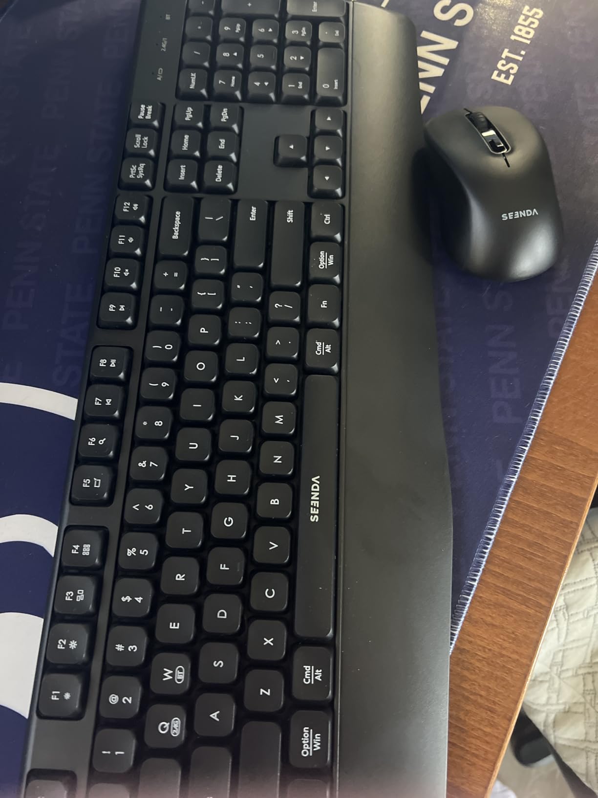 seenda COE200 Wireless Bluetooth Keyboard and Mouse Combo with Wrist Rest | USB/Bluetooth multi-device switching, quiet keys & clicks, full-size ergonomic set for PC, laptop, Mac, MacBook, Black customer photo 2