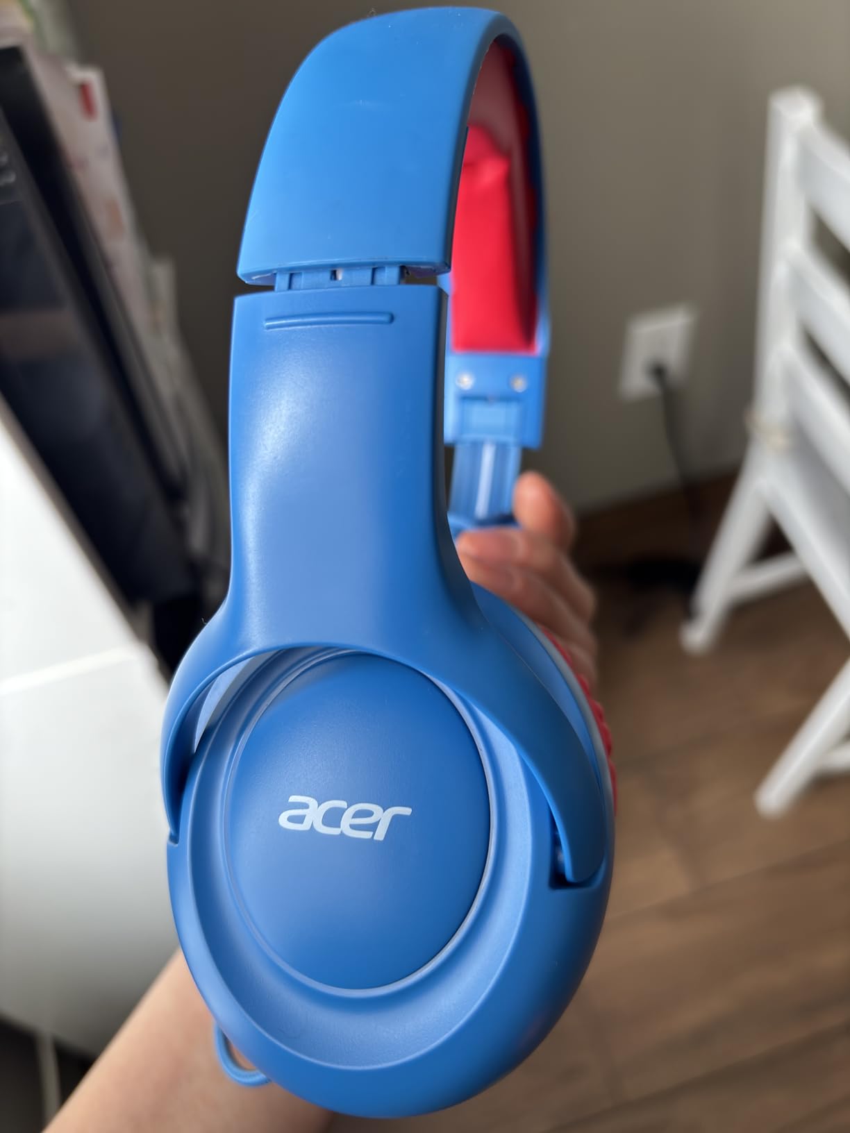 acer Kids Headphones - Over-Ear 85/94dB Volume Limiter, 3.5mm Jack Foldable Stereo Sound Headset for Toddlers Girls Boy Travel Learning Entertainment Tablet Kindle iPad PC Purple Green, HK03 customer photo 2