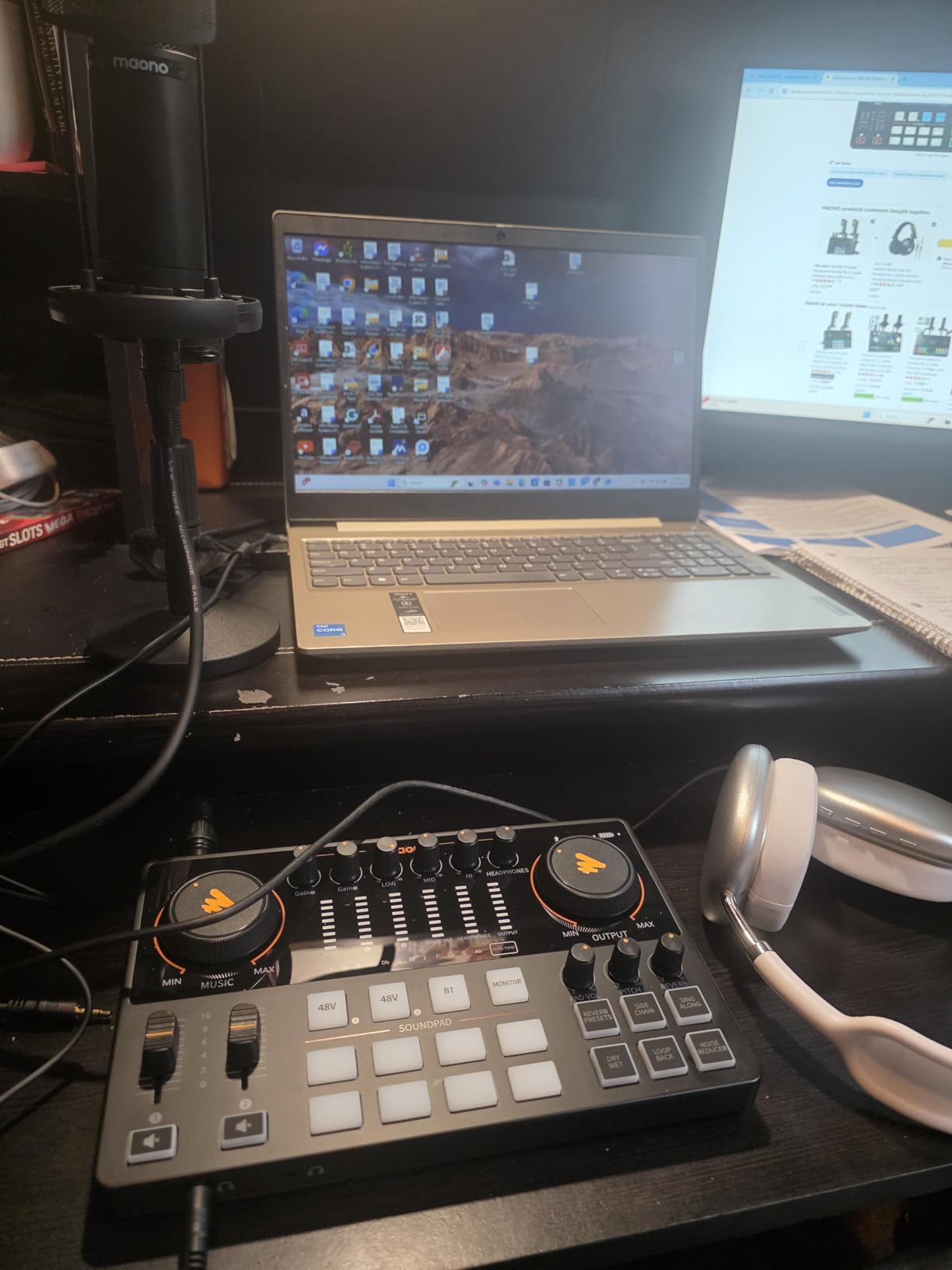 MAONO Podcast Equipment Bundle for 2: Audio Interface Mixer with 2 XLR Condenser Mic Noise Reduction Podcast Streaming MaonoCaster E2 Gen2B customer photo 2