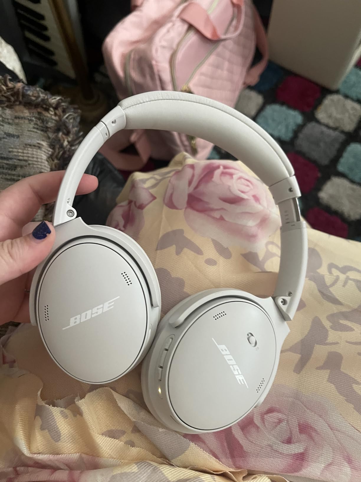 Bose QuietComfort Headphones - Wireless Bluetooth Headphones, Active Over Ear Noise Cancelling and Mic, USB-C Charging, Deep Bass, Up to 24 Hours of Playtime, Petal Pink - Limited Edition Color customer photo 2