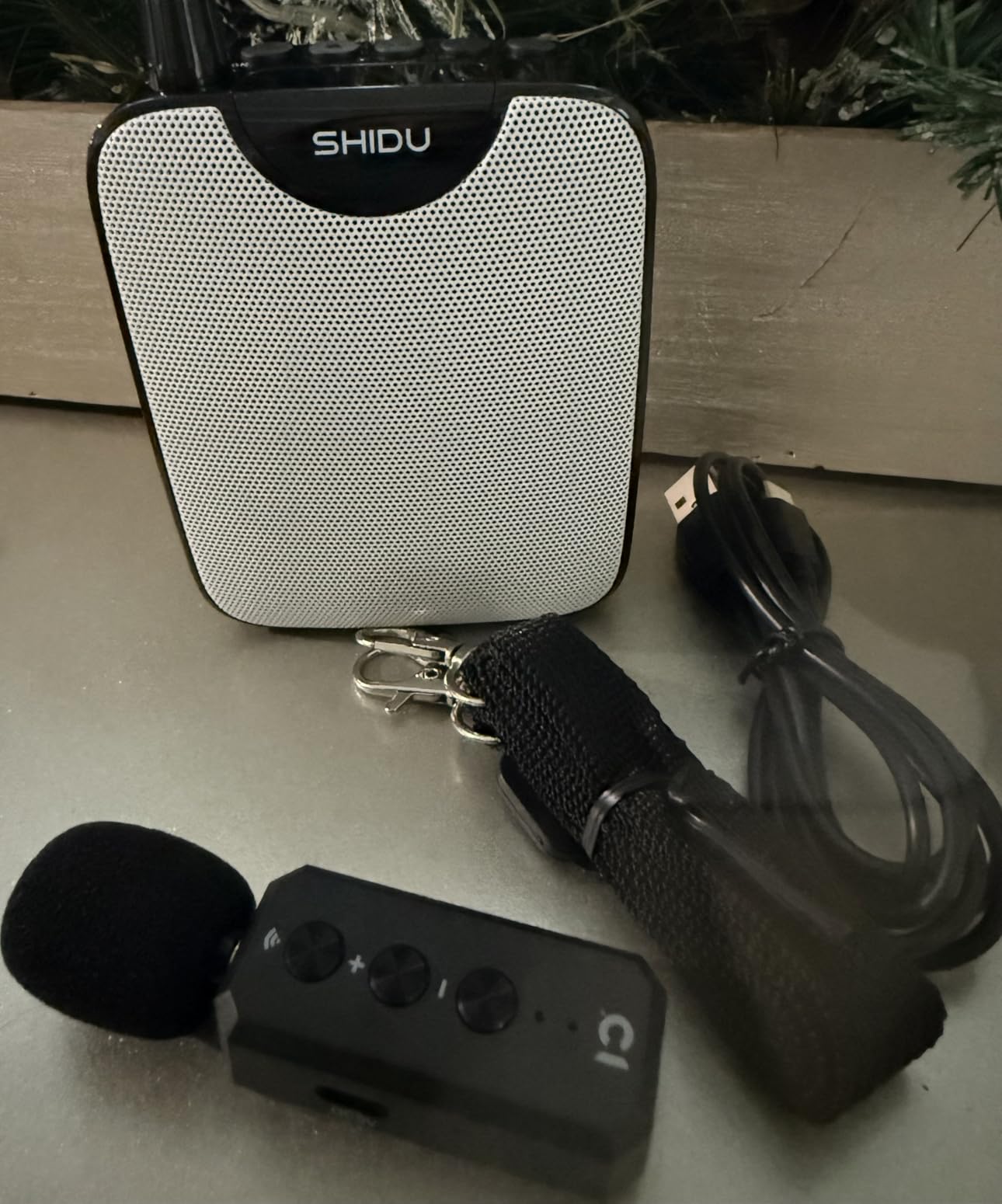 SHIDU 35W Voice Amplifier for Teachers Bluetooth Wireless Lavalier Mic | Portable Microphone and Speaker, Power Voice Amplifier Personal Clip on Microphone System for Tour Guides Fitness Instructors customer photo 1