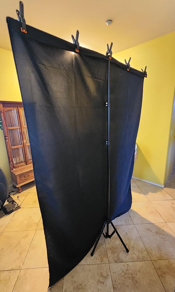 Green Screen Backdrop Kit 5x7 ft with Foldable T-Shaped Stand | Portable Greenscreen Background with 5 Clamps, Carrying Bag for Parties, Streaming, Photography, Zoom, Gaming, Video Studio customer photo 2