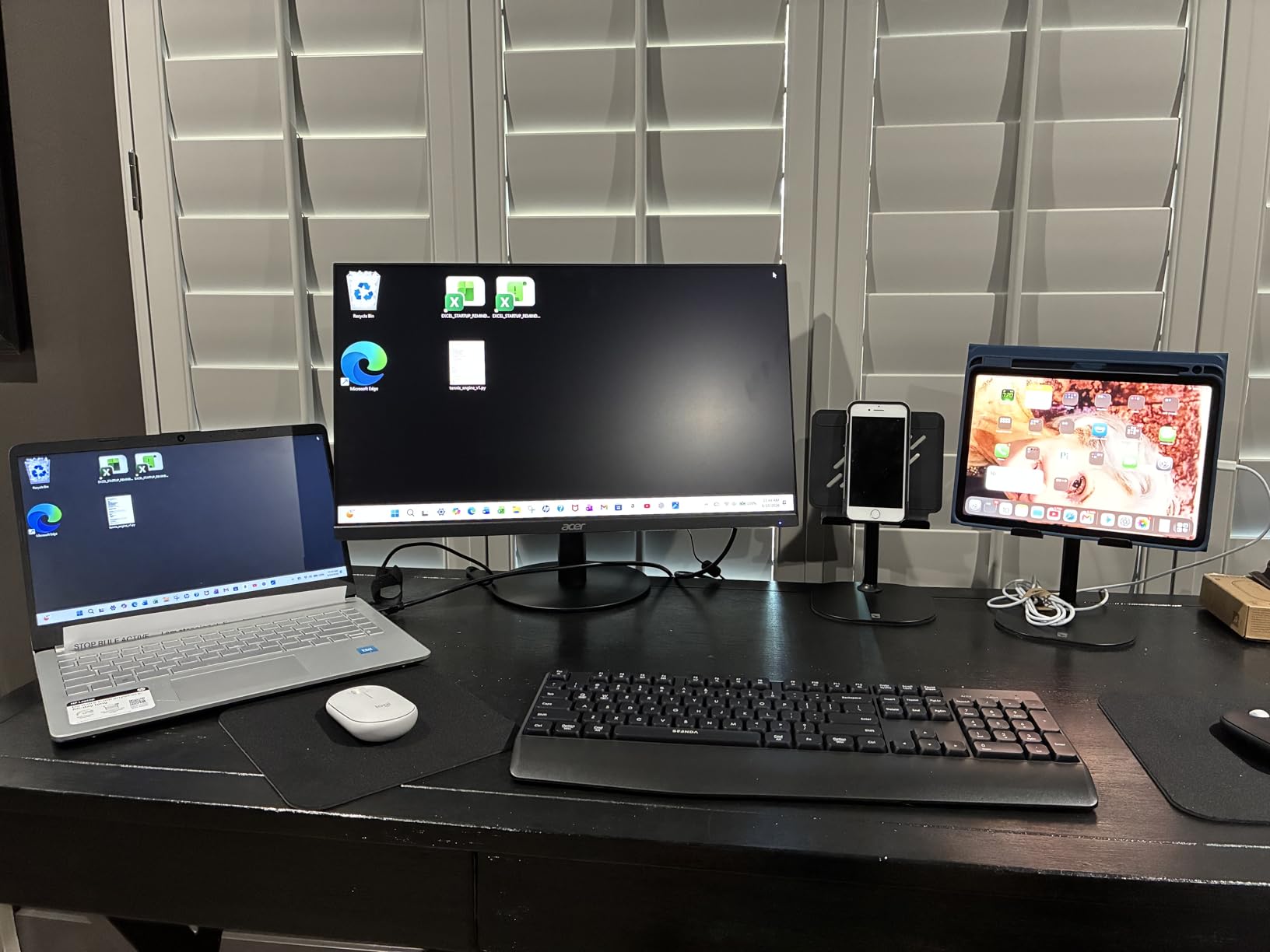 COOPER TabHolder Tablet Holder, iPad Stand for Desk, Portable Monitor Stand | Height Adjustable, 270° Tilt, Weighted Base; Fits iPad Pro, Kindle, Galaxy Tab, 15.6-17