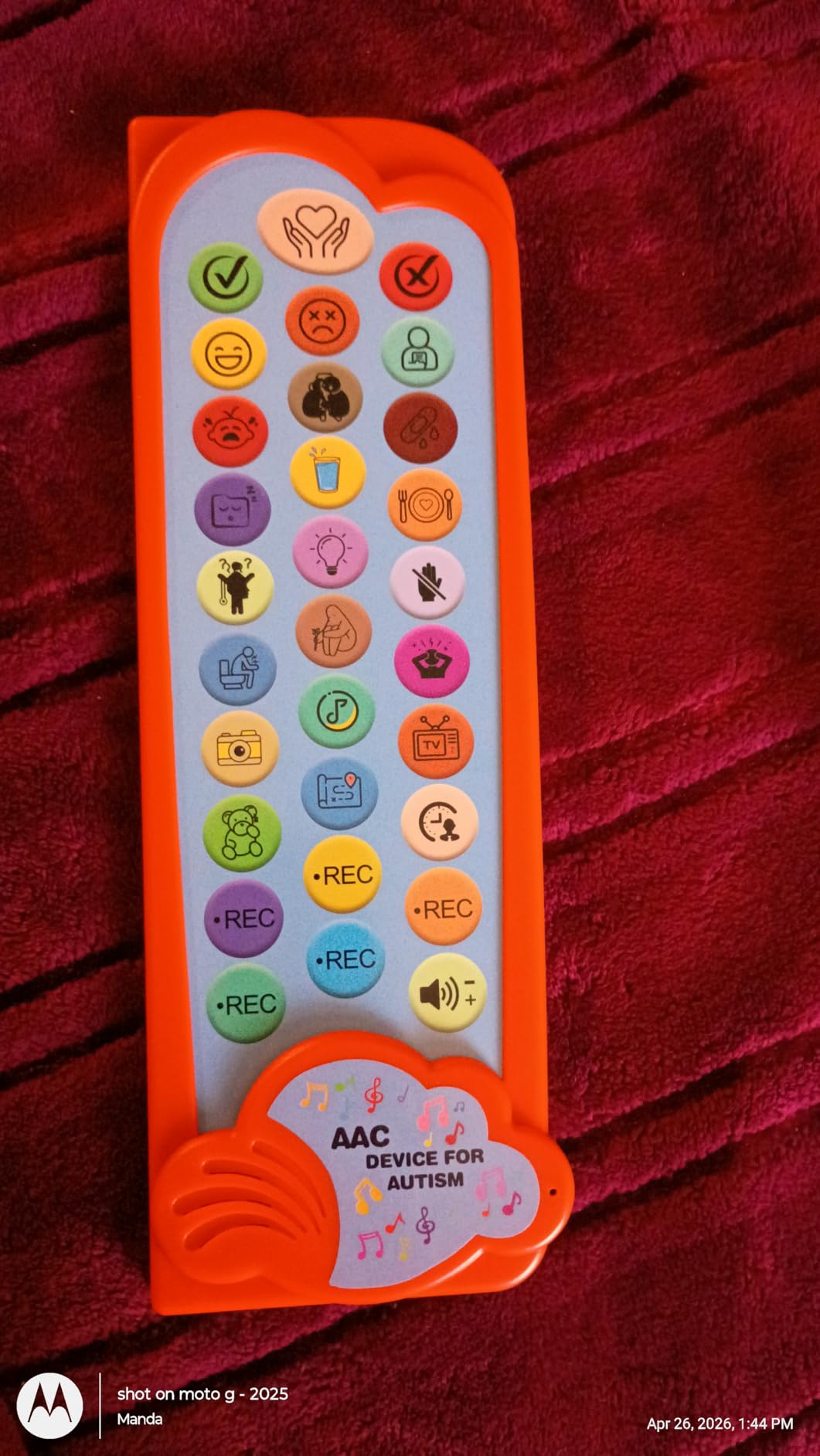 AAC Device for Autism Communication Device for Nonverbal Kids & Adults, Non Verbal Communication Tools for Speech Therapy, Autism Talking Aids with 5 Programmable Buttons & Adjustable Volume customer photo 1
