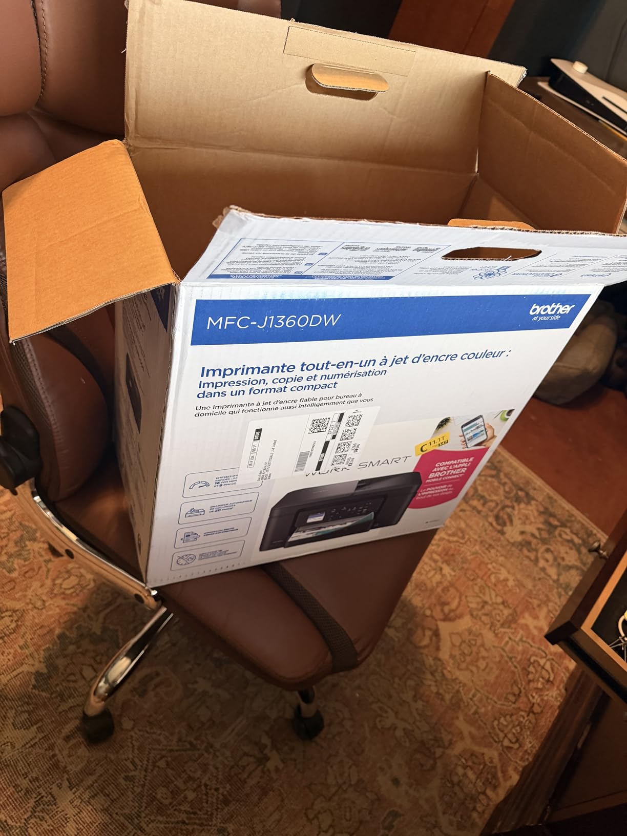 Brother Work Smart 1360 Wireless Color Inkjet All-in-One Printer with Automatic Duplex Printing and 1.8