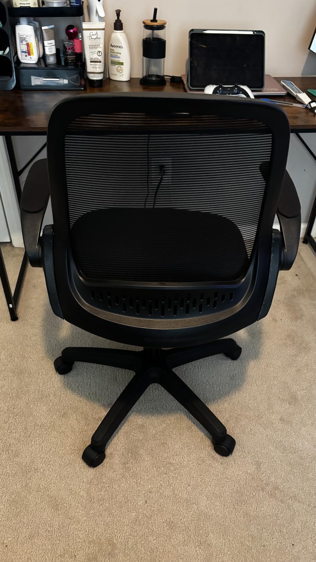 NEO CHAIR Office Desk Gaming Ergonomic Computer Chair with Lumbar Back Support, Adjustable Height, Swivel Rolling Wheels, Flip-up Arms, Mesh Chair for Home Vanity, Ivory customer photo 2